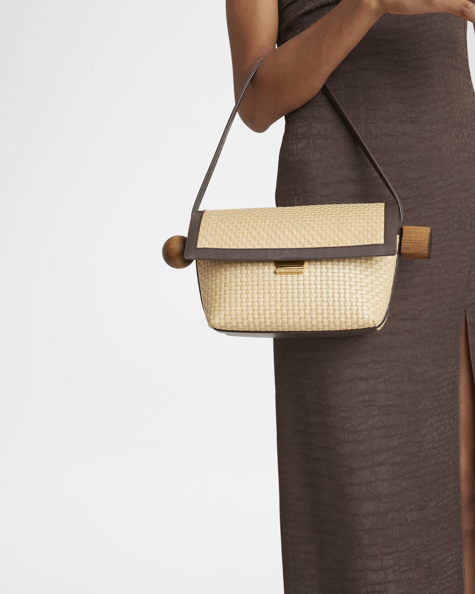 Le Rond Geometric Raffia Shoulder Bag 1