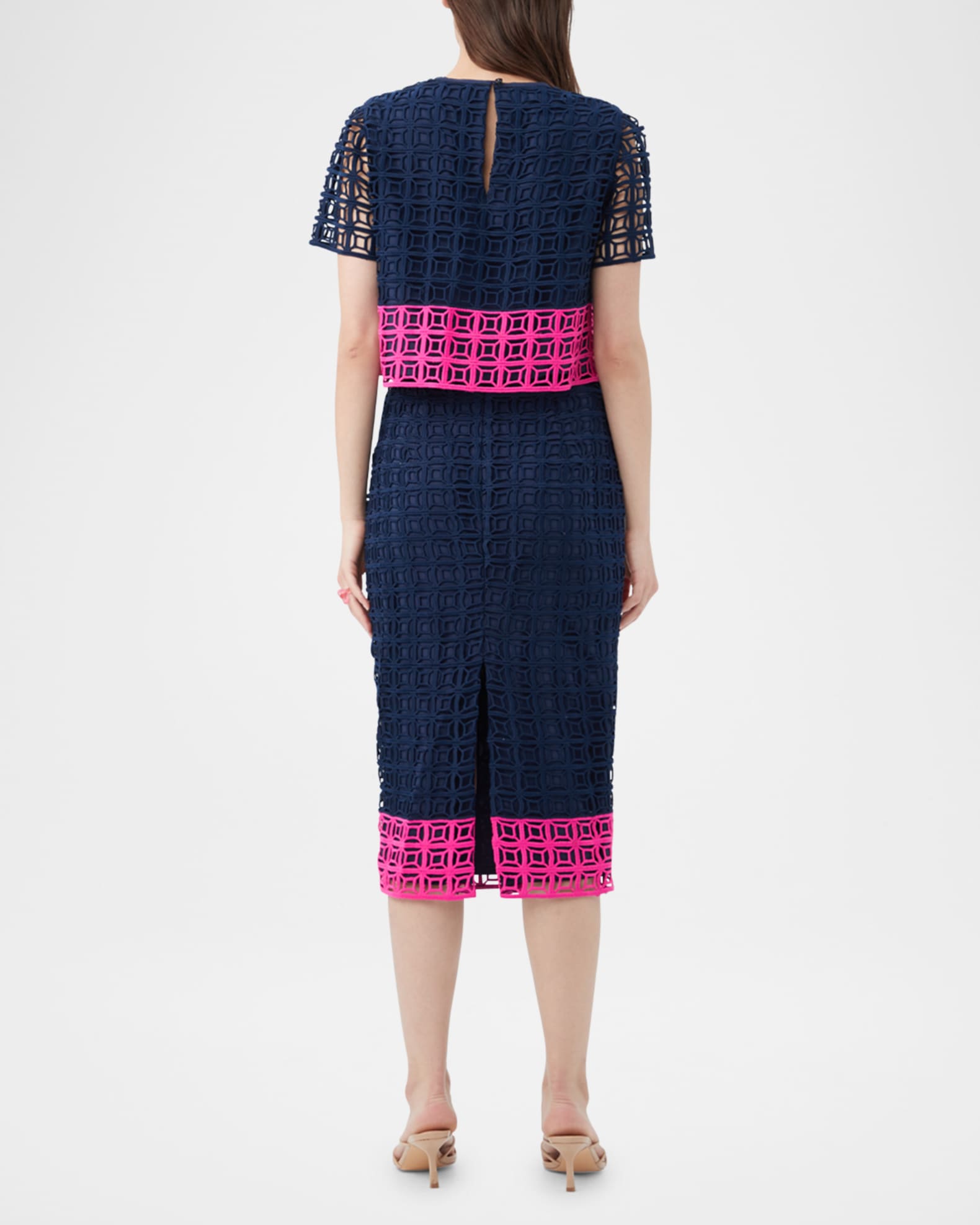 Serilda 2 Cropped Colorblock Lace Top 1