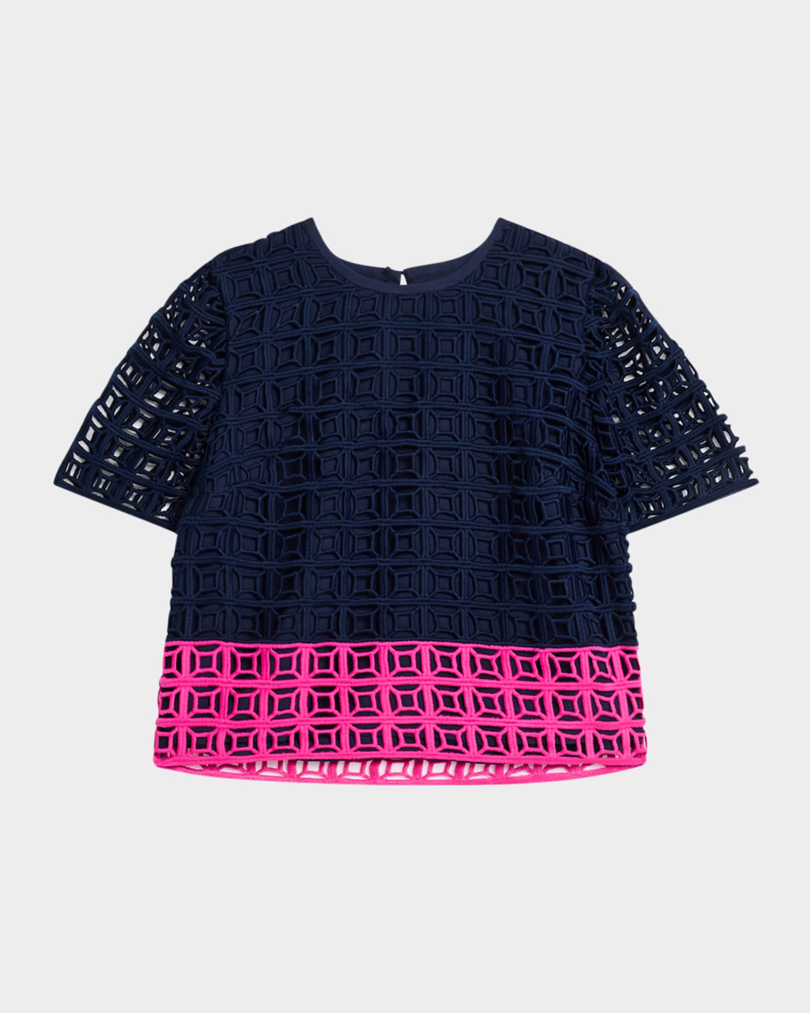Serilda 2 Cropped Colorblock Lace Top 0