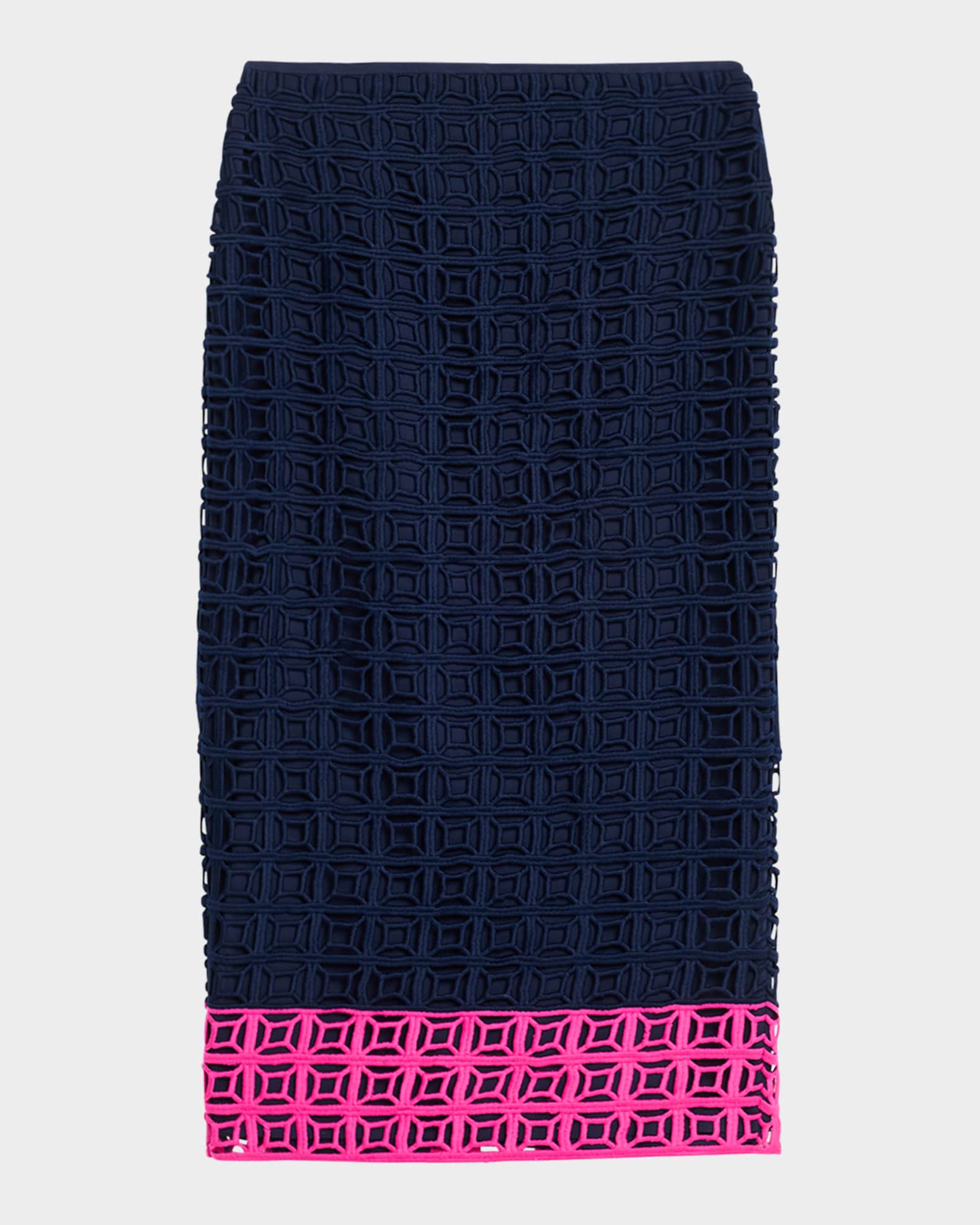 Dita 2 Colorblock Lace Midi Pencil Skirt 0