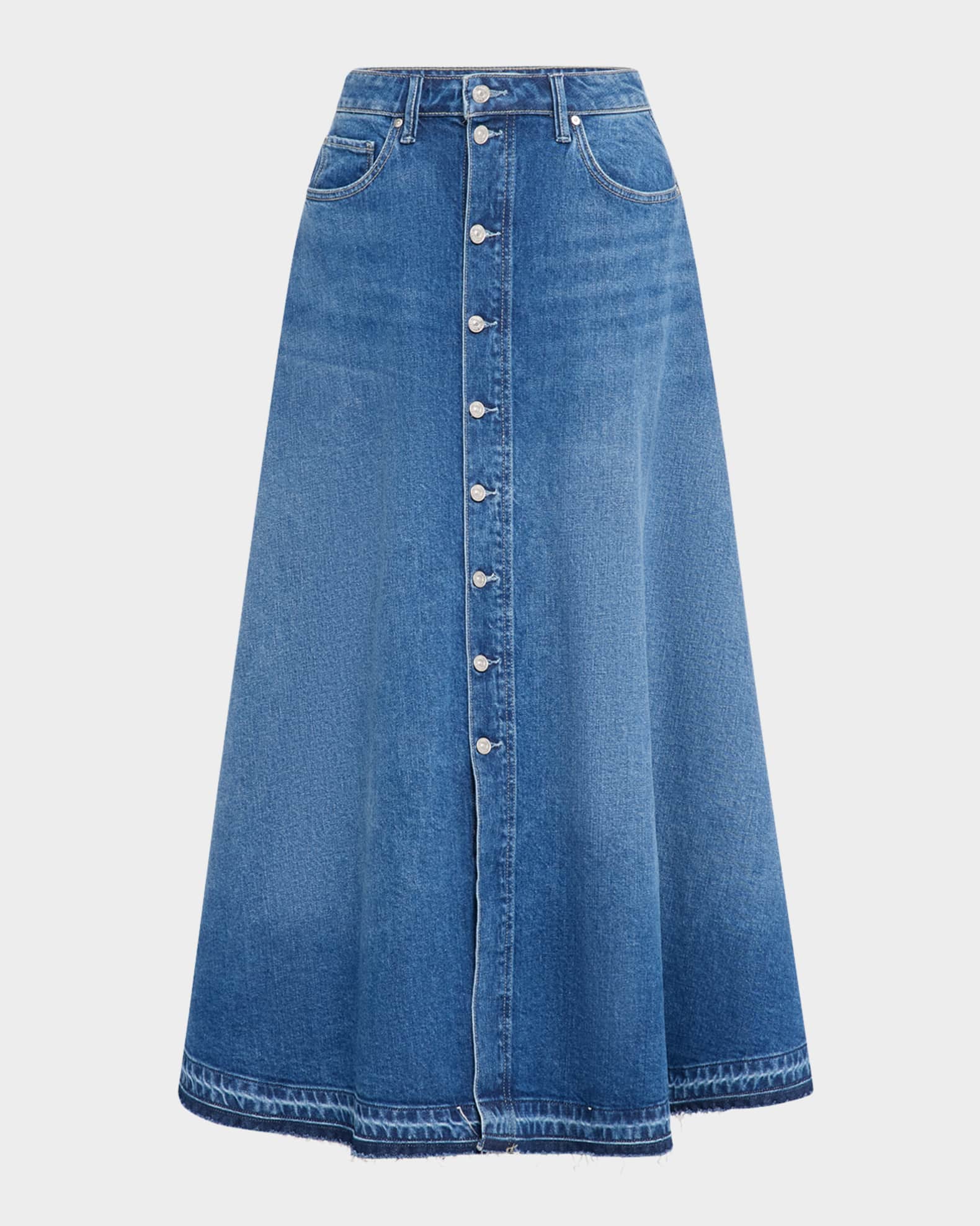 Maren Denim Button-Front Skirt