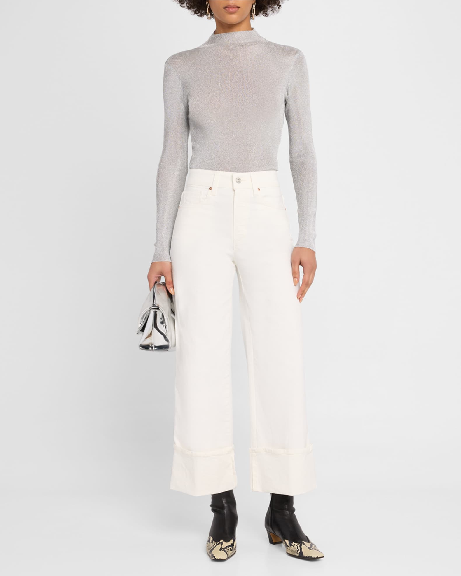Sasha Ankle Wide Cuff in Tonal Ecru