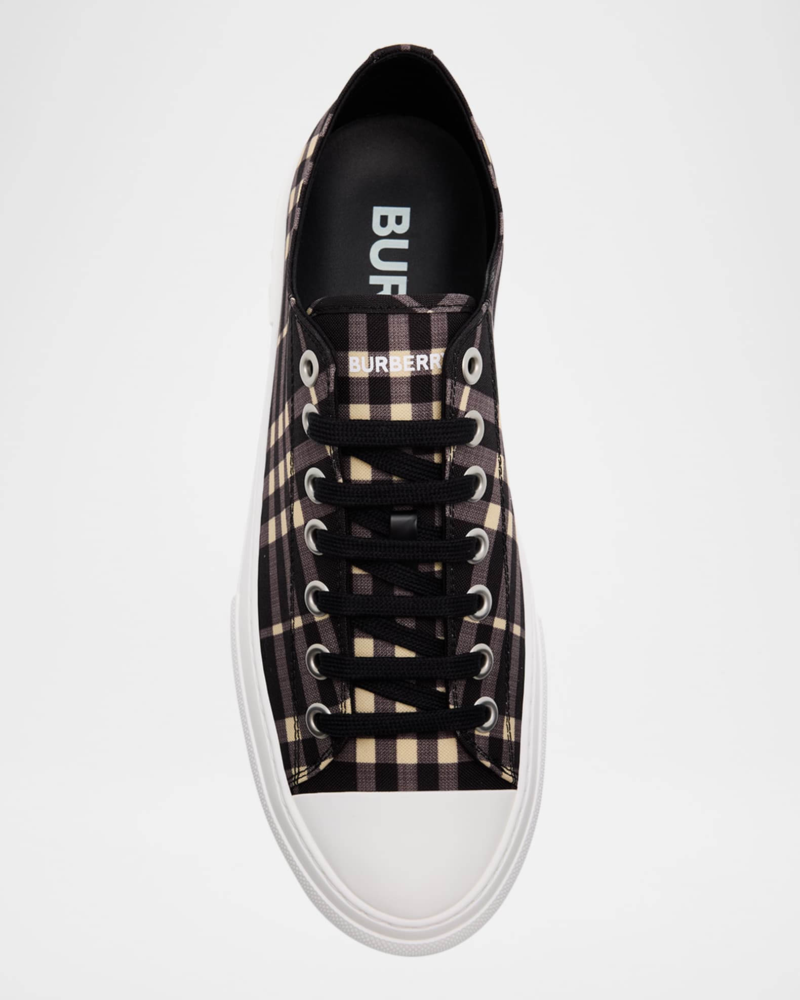 Burberry Men's Jack Check Cotton Low-Top Sneakers | Neiman