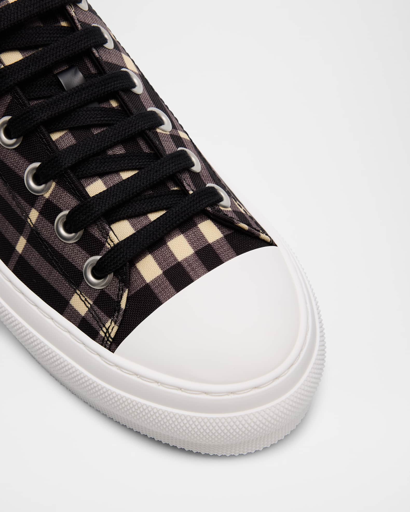 Burberry Men's Jack Check Cotton Low-Top Sneakers | Neiman