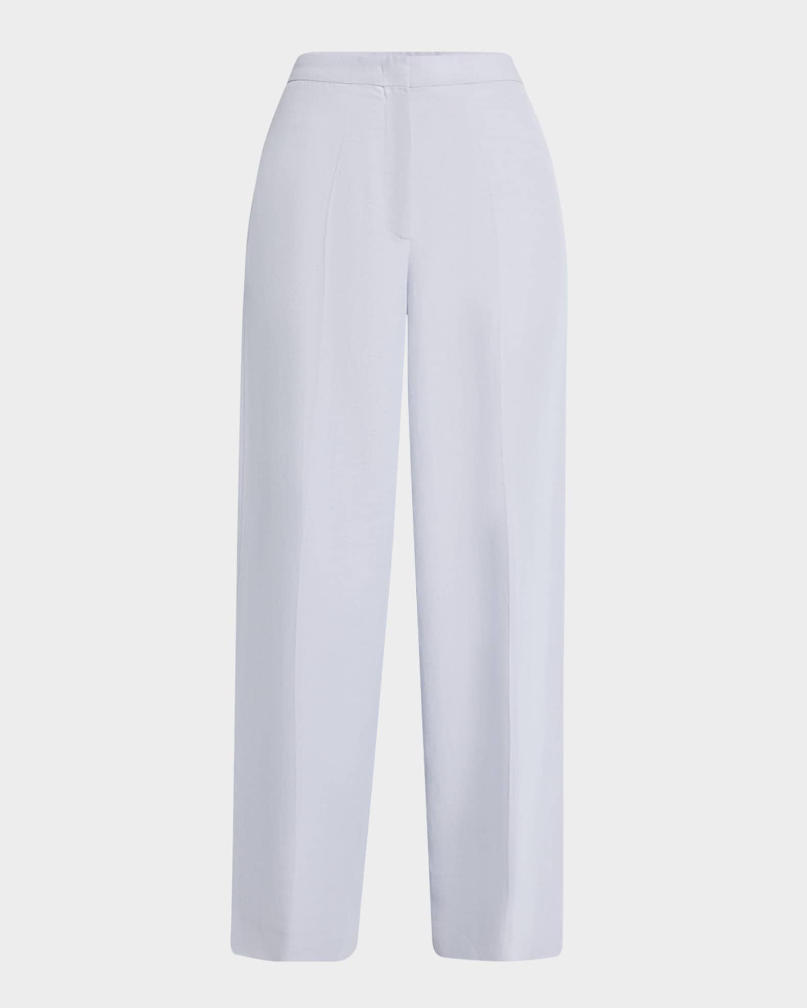 Viscose-Linen Straight Trousers 0