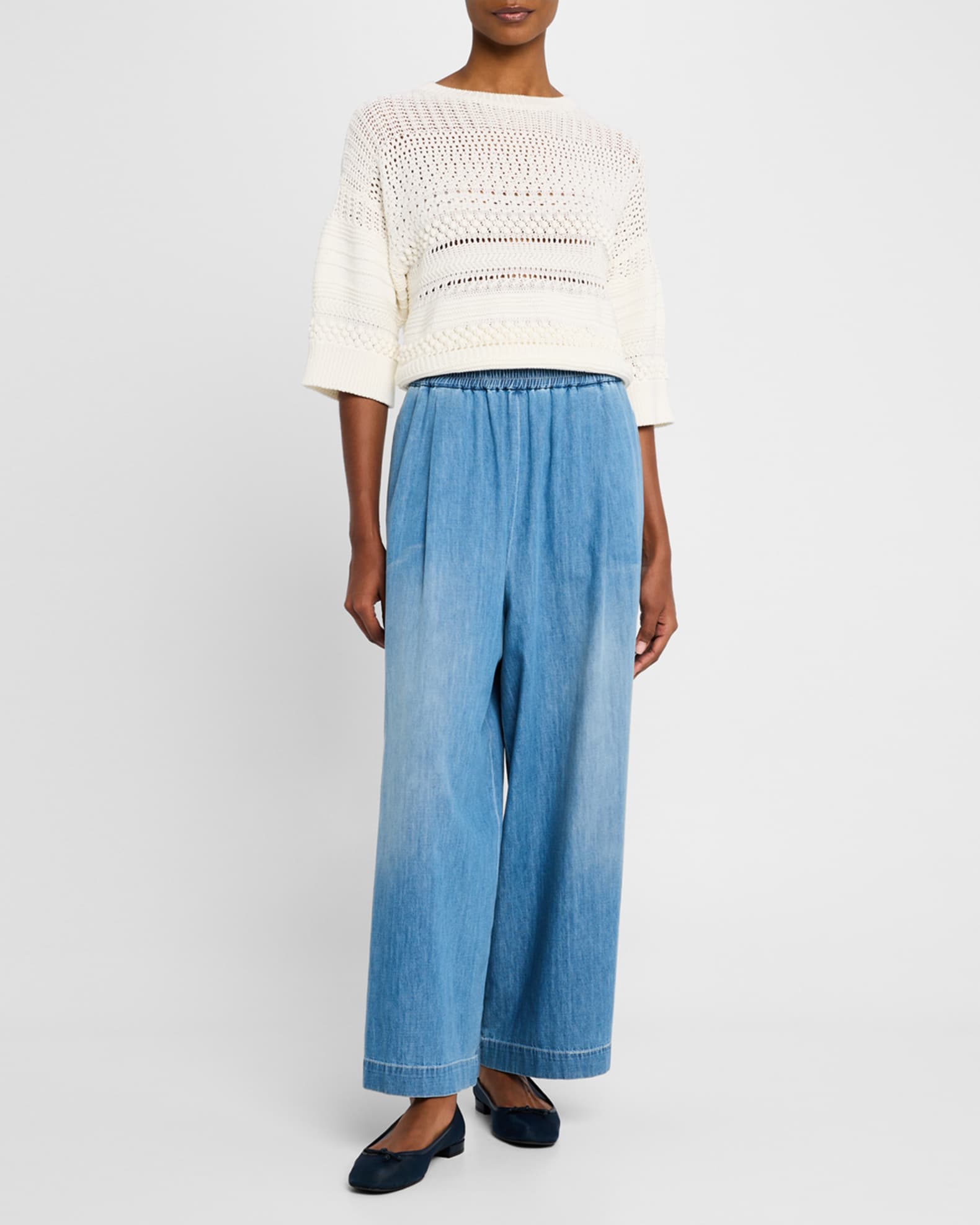 Multi-Stitch Cotton Sweater 1