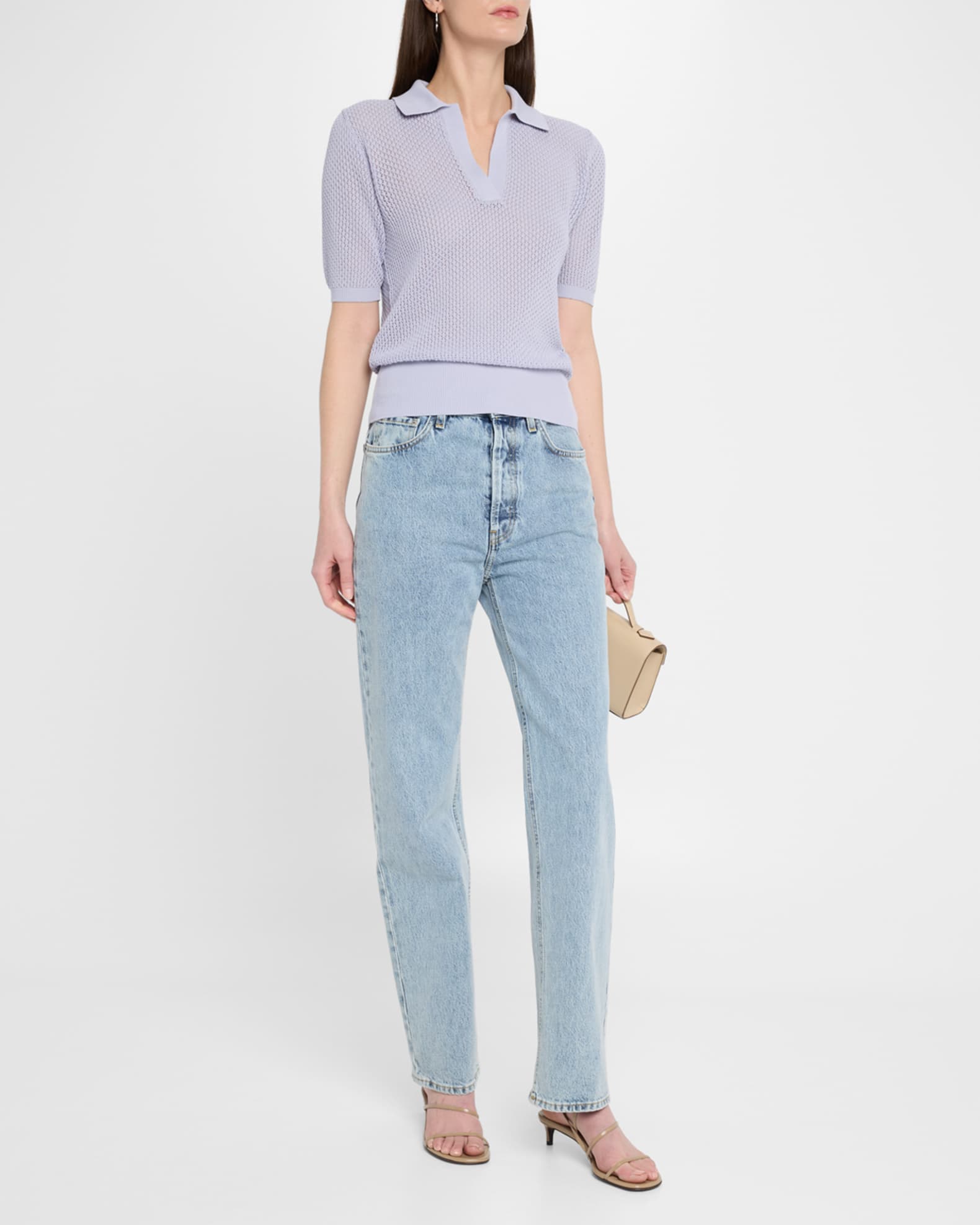 Diamond Mesh Cotton Polo 1