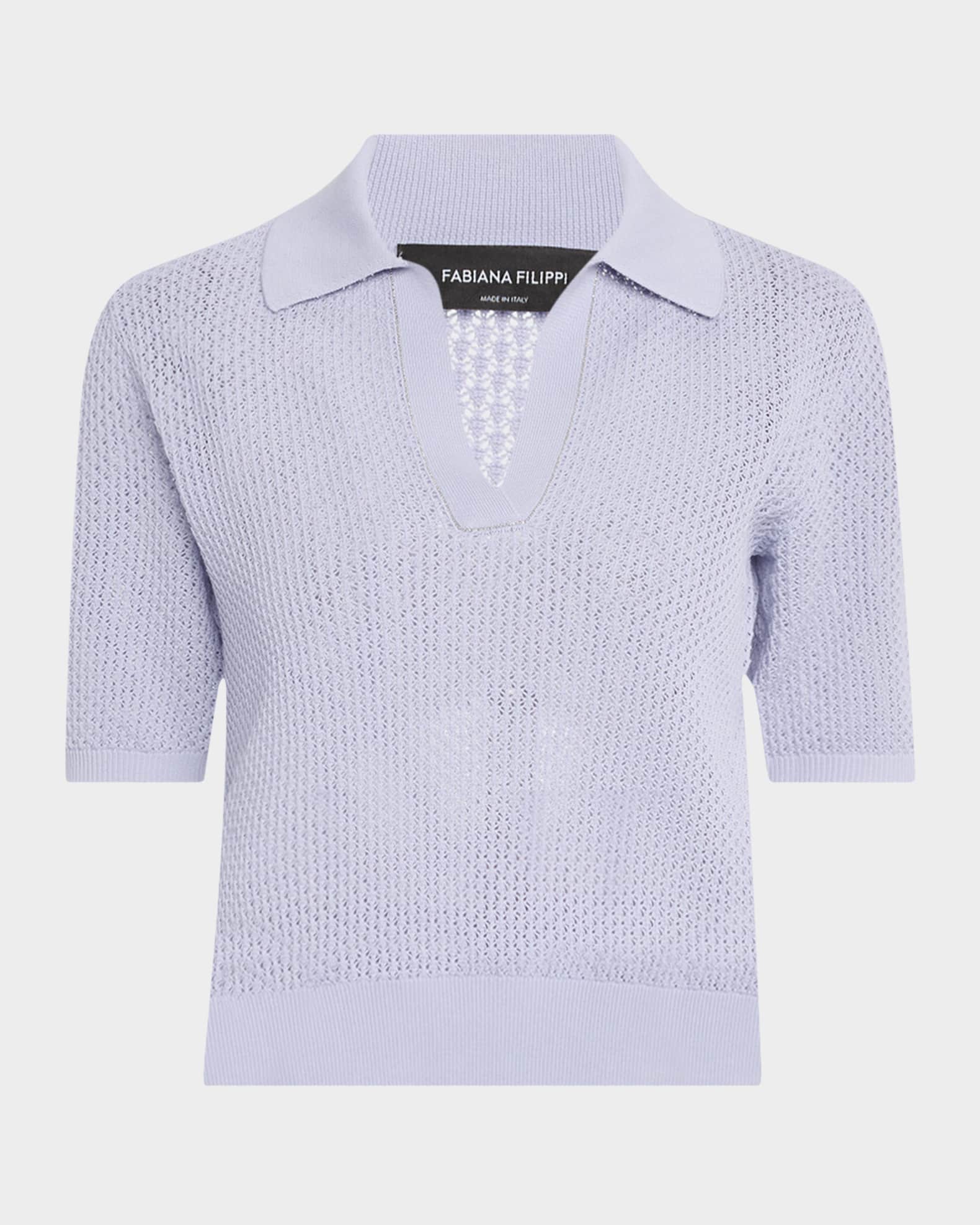 Diamond Mesh Cotton Polo 0