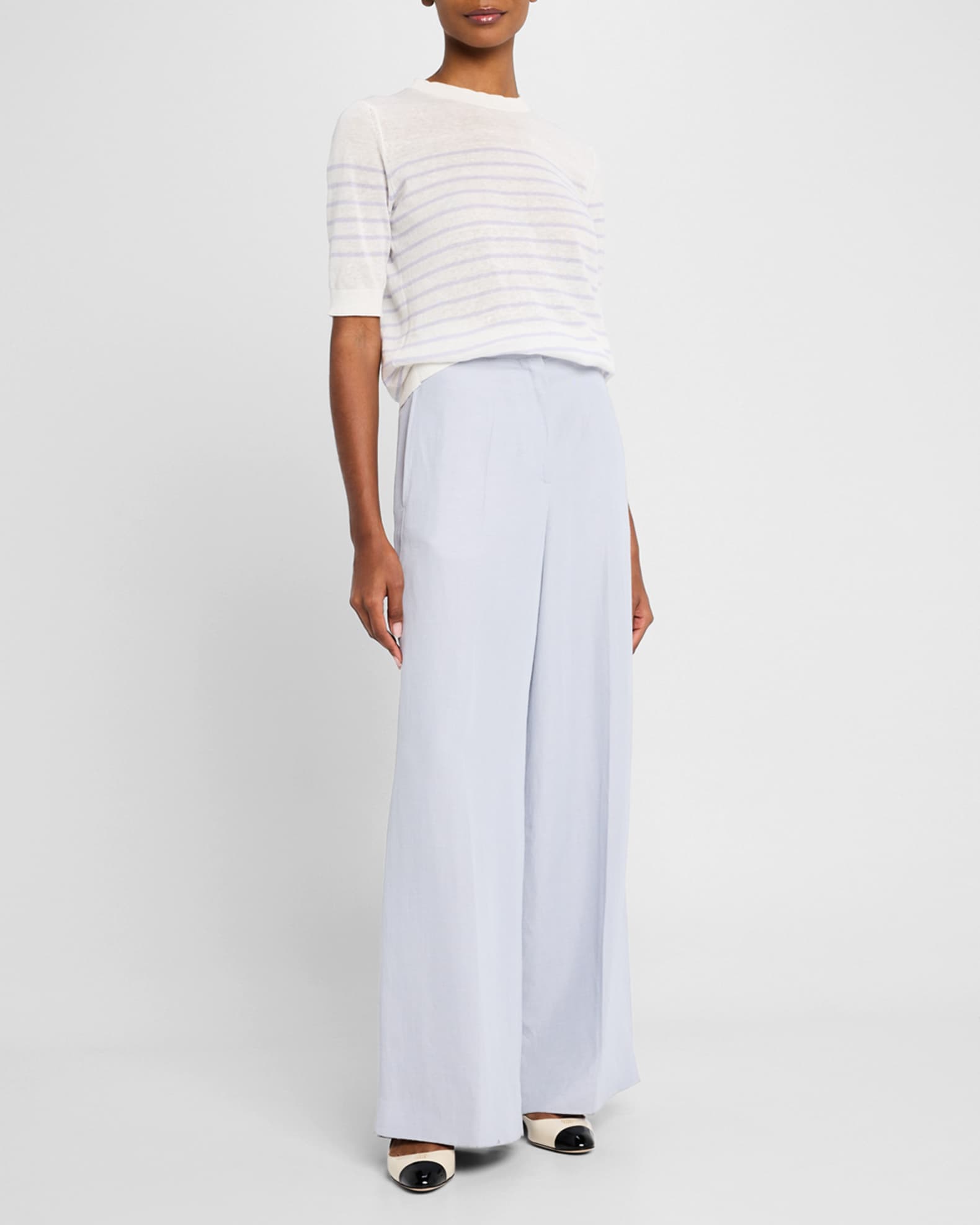 Striped Linen-Cotton Sweater 1