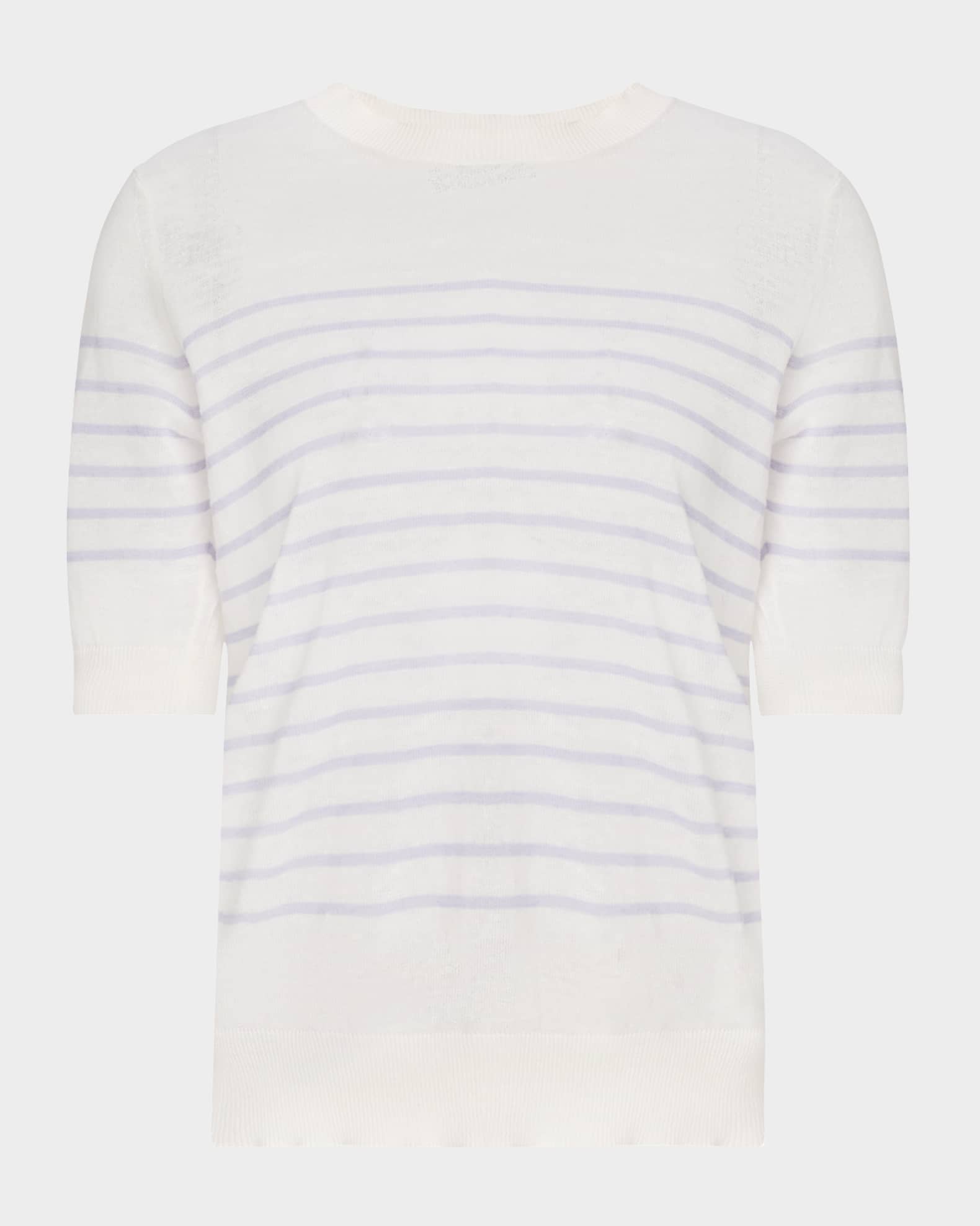 Striped Linen-Cotton Sweater 0