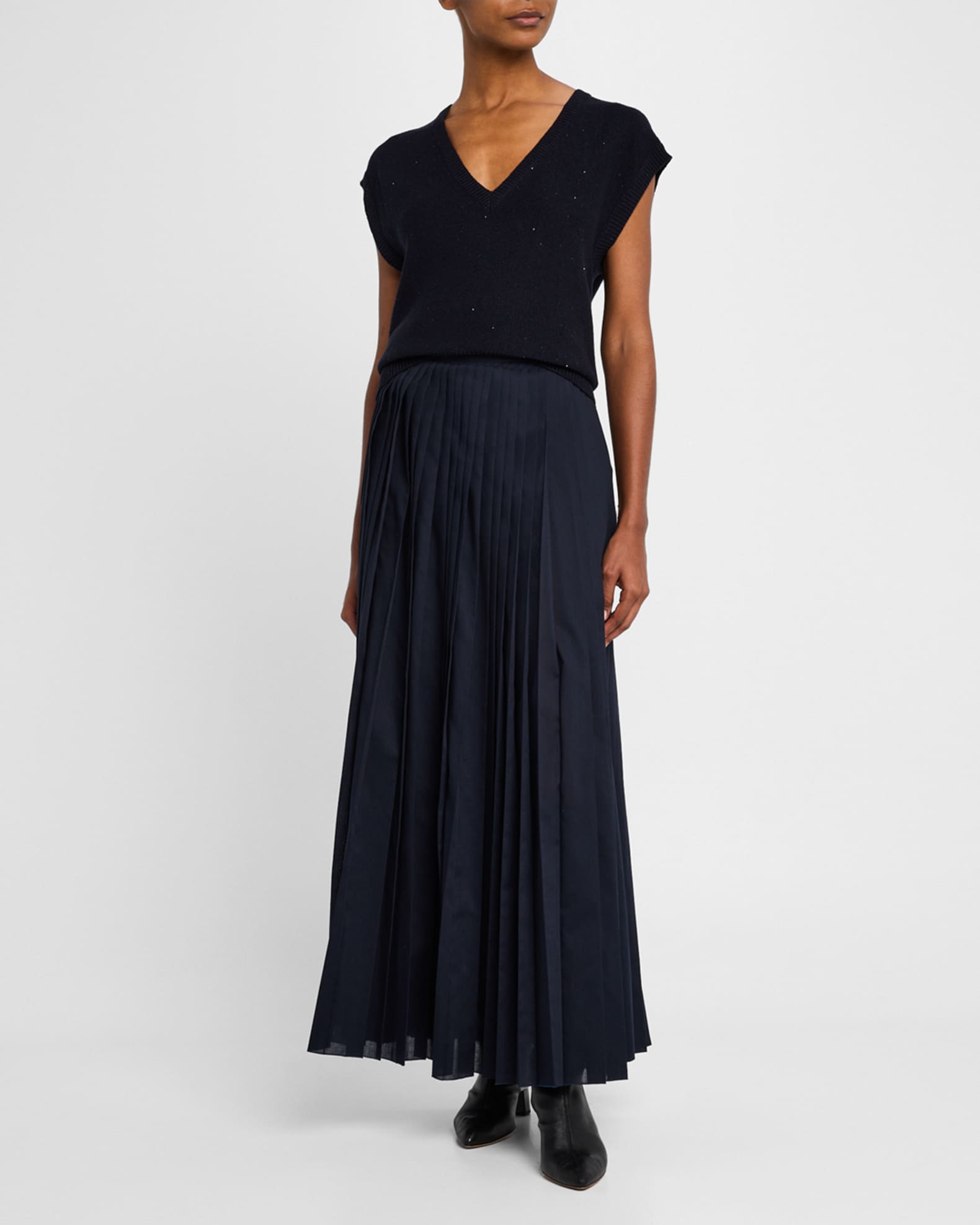 Pleated Muslin Maxi Skirt 1