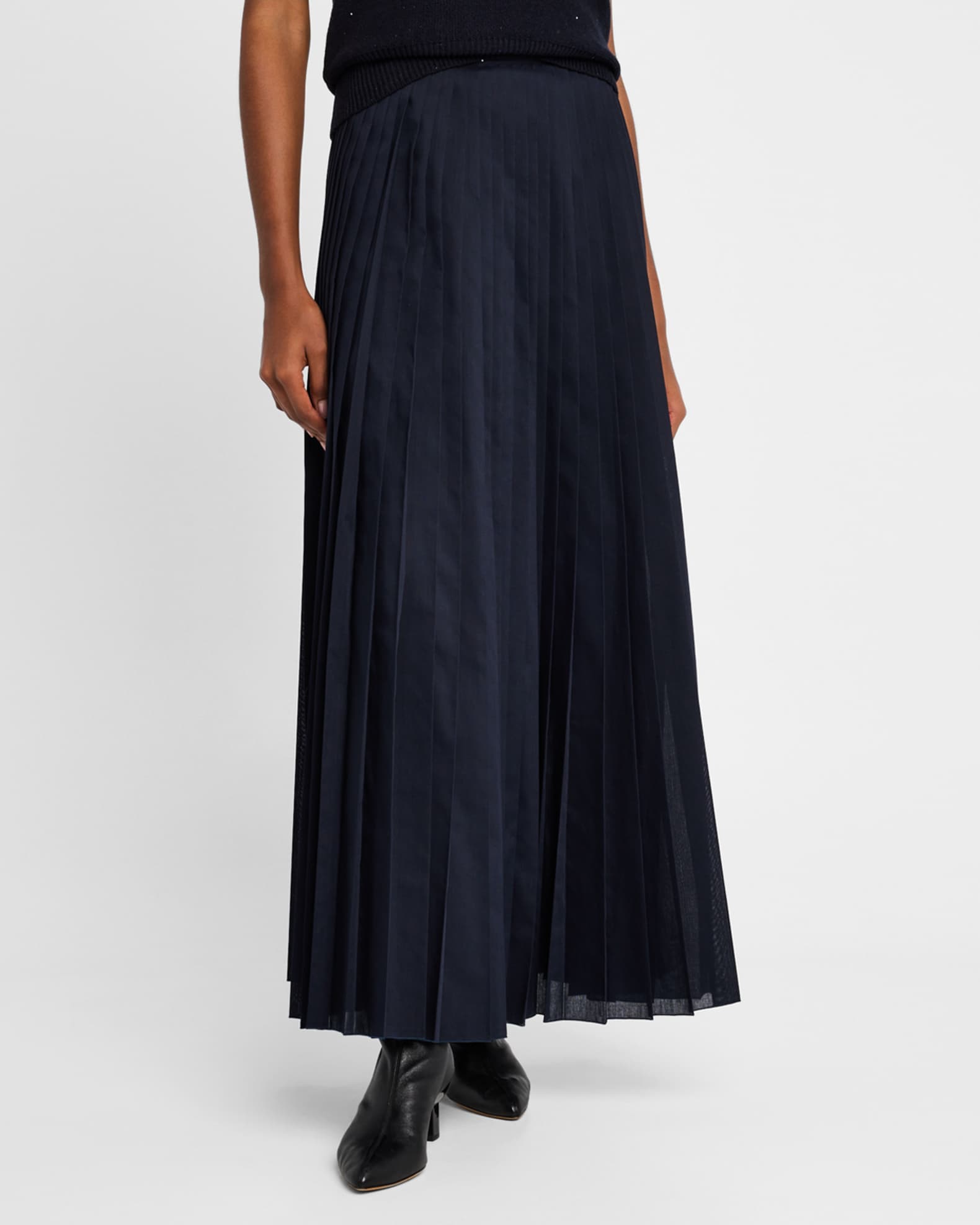 スカート Fabiana Filippi Flowing Pleated Maxi Skirt With Elastic Fabiana Filippi Pleated Maxi Skirt With Sheer Overlay And