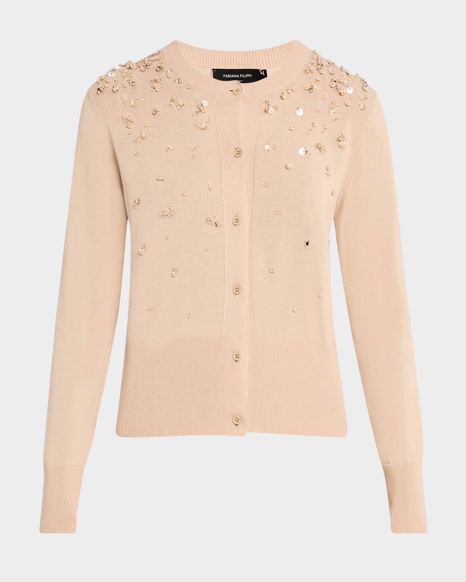 Crewneck Sequin Degrade Cardigan 0