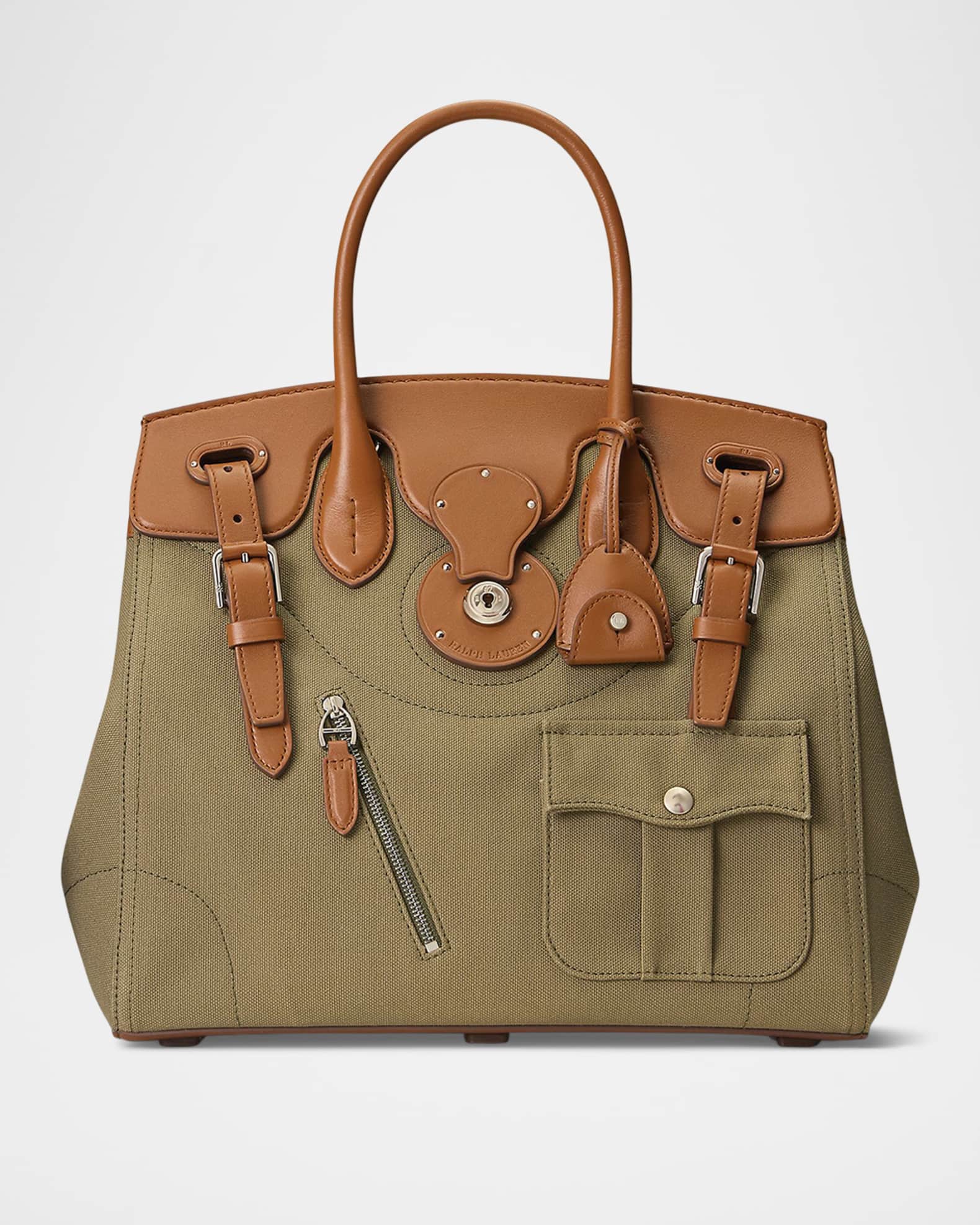 Ralph Lauren Ricky 33 Canvas Bag - Dusty Sage/rl Gold