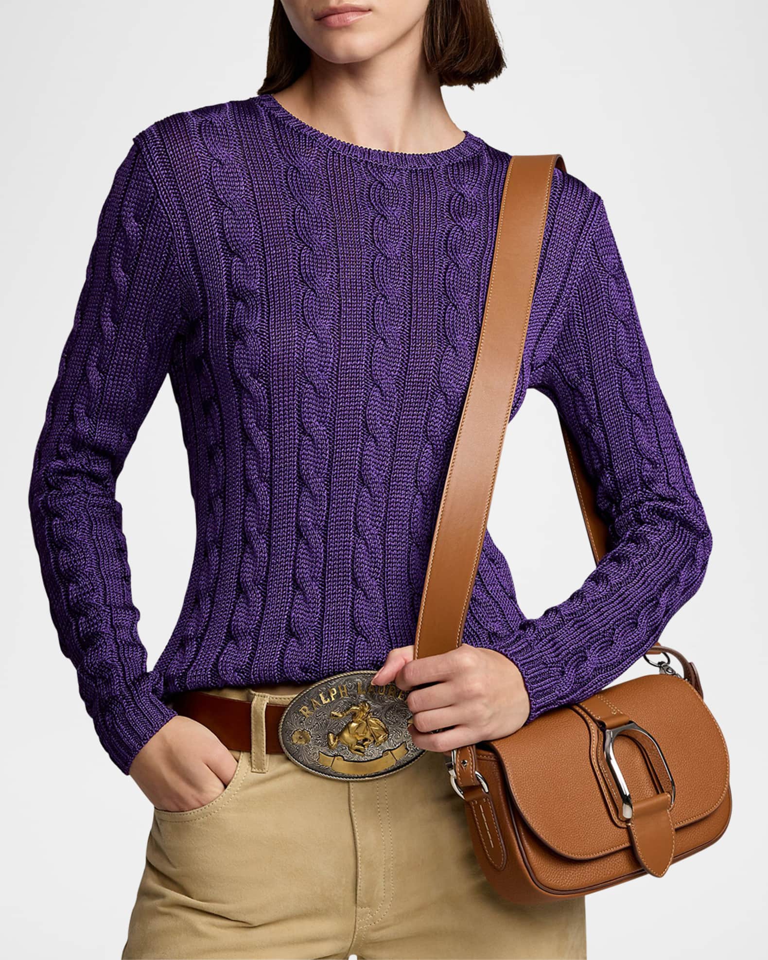 Ralph Lauren Collection Welington Medium Pebbled Leather