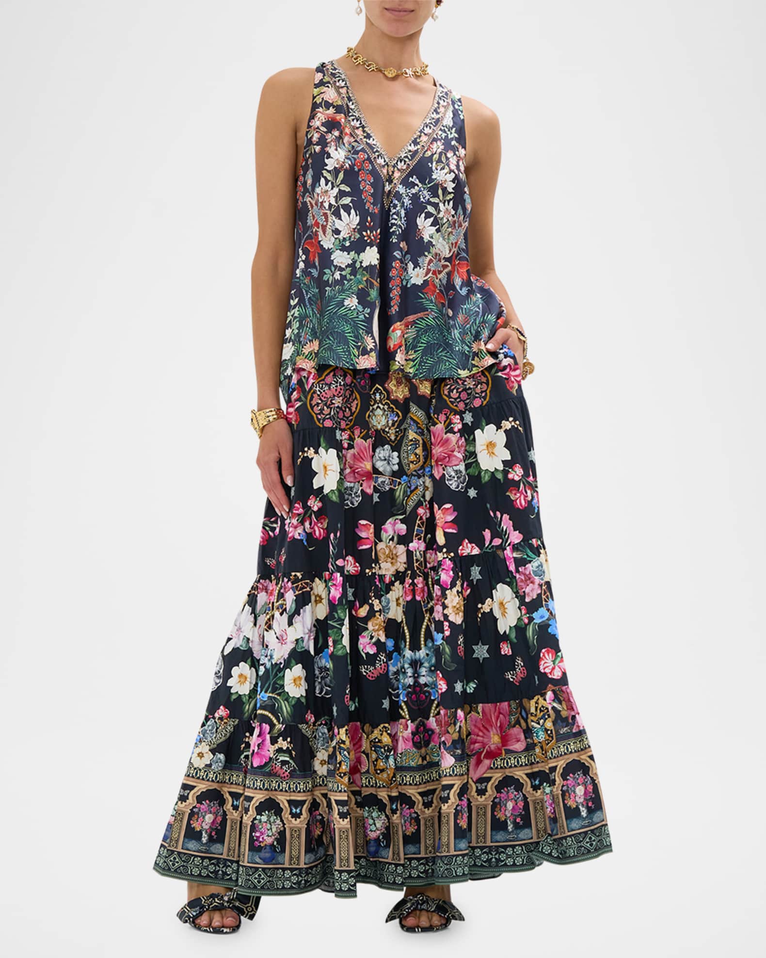 Midnight in Monserrate Tiered Maxi Skirt 1