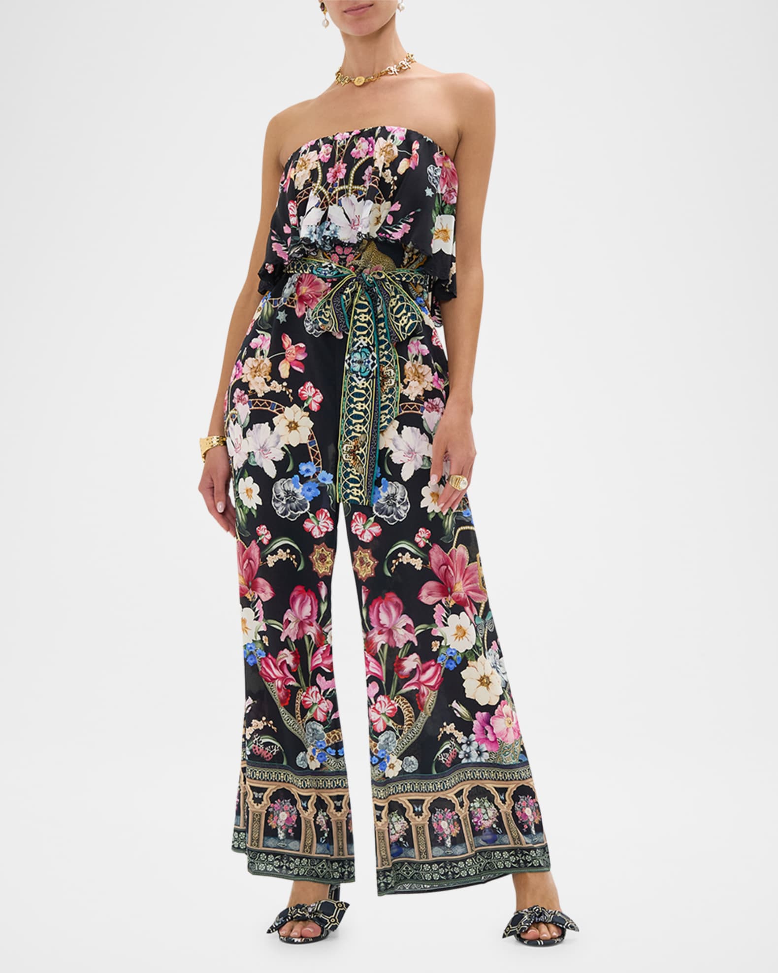 Midnight in Monserrate Strapless Frill Jumpsuit  1