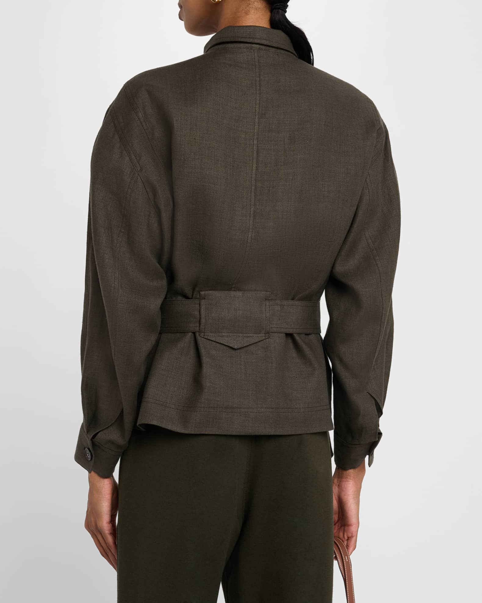 Loro Piana Jaylon Structured Linen Wool Field Jacket | Neiman Marcus