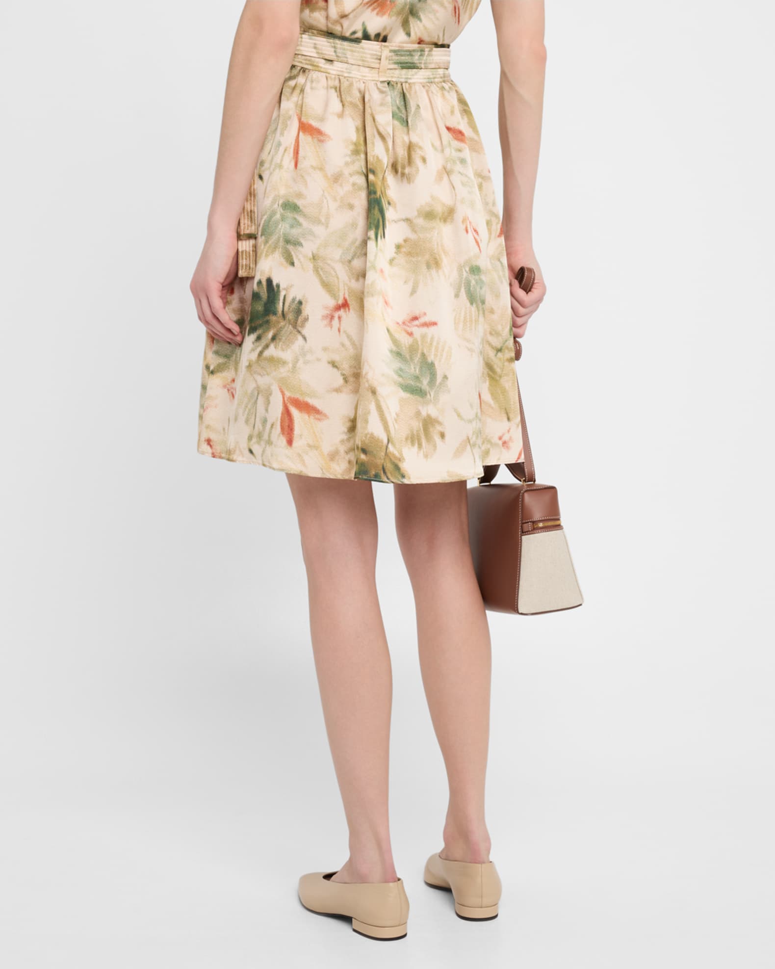 Loro Piana Leah Short Botanical Skirt | Neiman Marcus