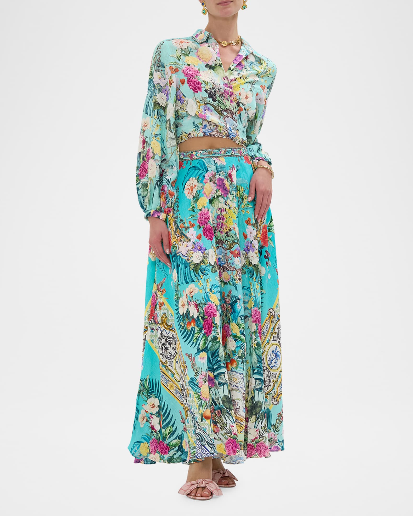 Gardens of Queluz Cropped Wrap Shirt 1