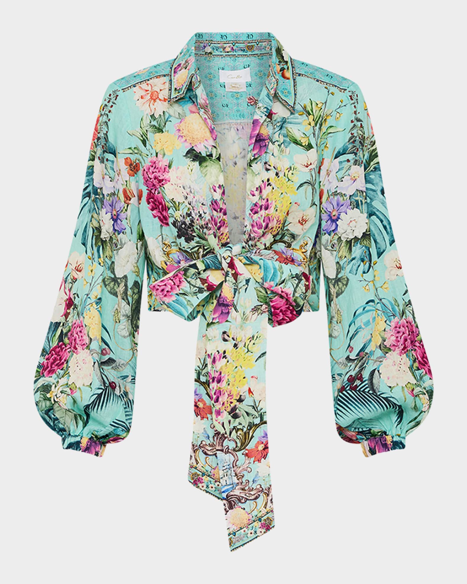 Gardens of Queluz Cropped Wrap Shirt 0