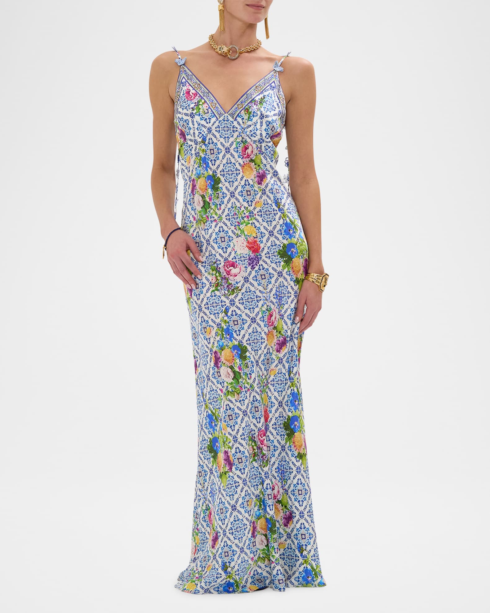 Wall to Wall Wonders V-Neck Maxi Bias Slip Dress 1