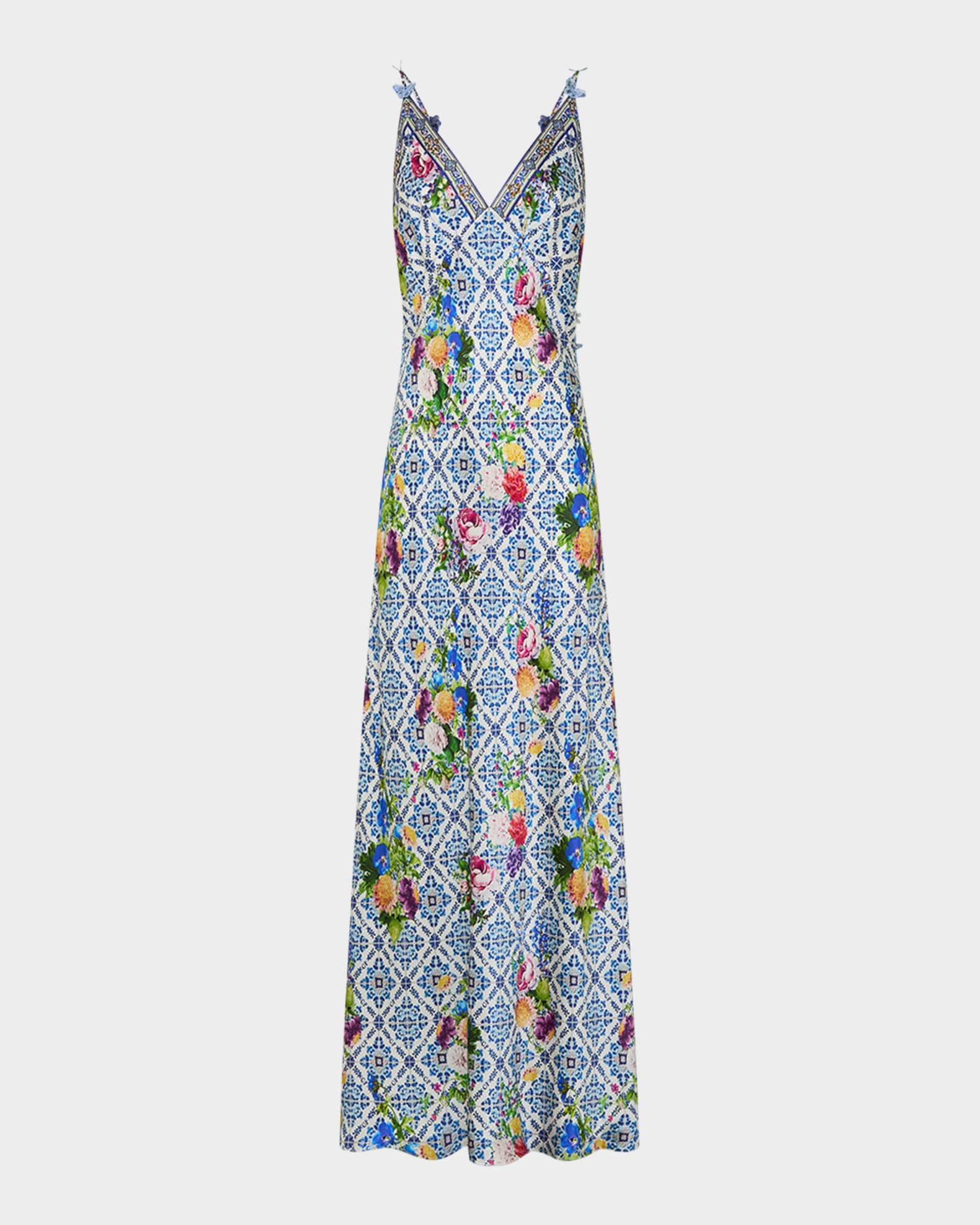 Wall to Wall Wonders V-Neck Maxi Bias Slip Dress 0