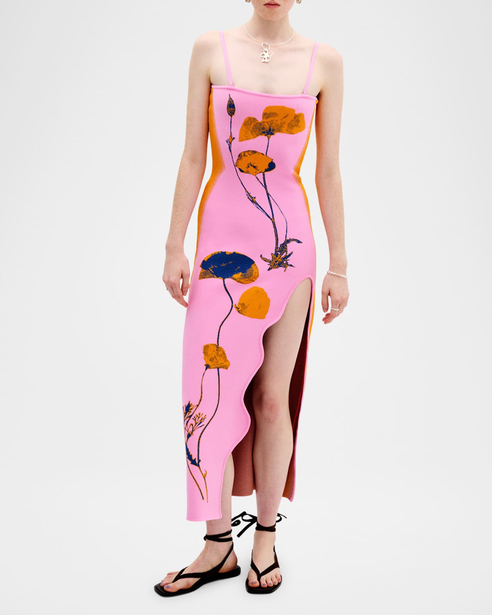 Iris Flower-Print Maxi Tank Dress