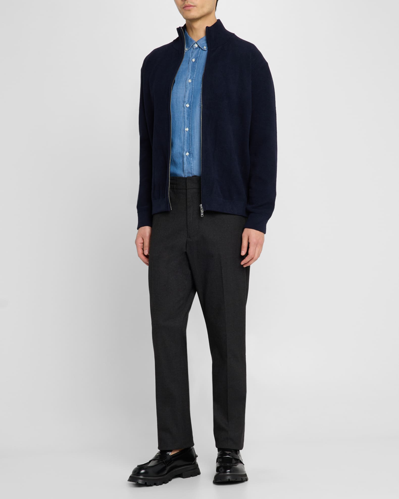 Men's Danny Ribbed Full-Zip Sweater 1