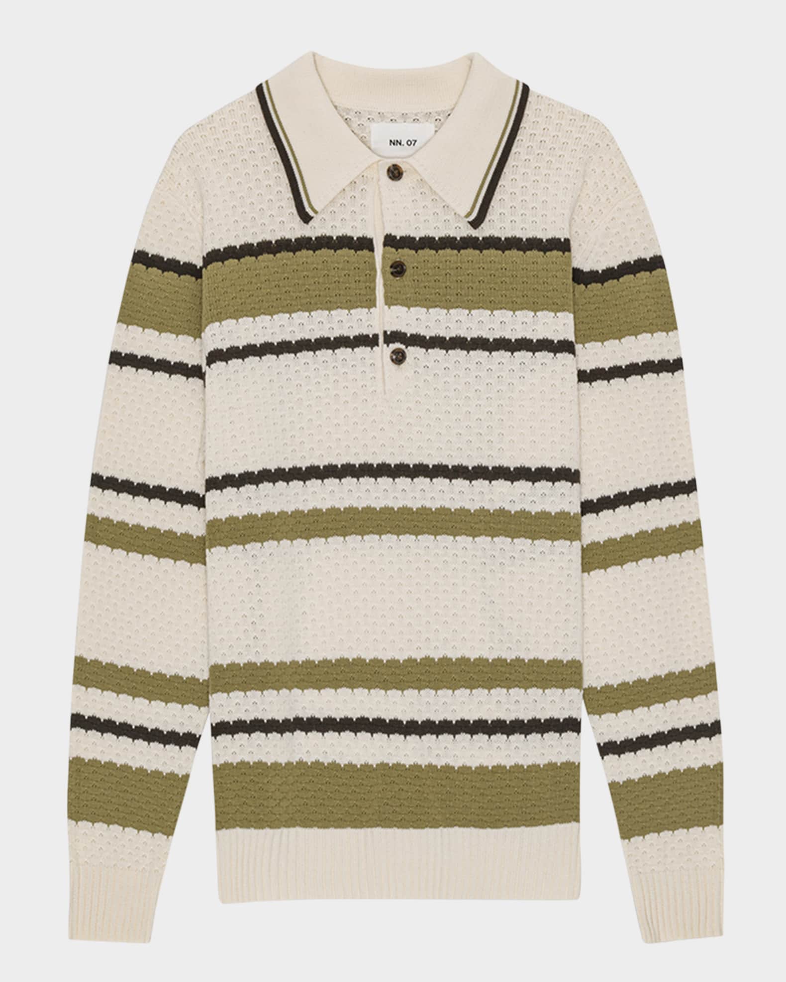 Men's Alfie Striped Knit Polo Shirt 0
