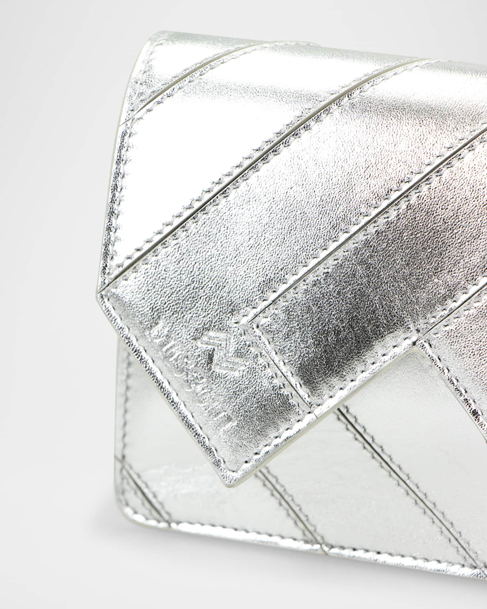 Wave Metallic Leather Wallet on Chain 1