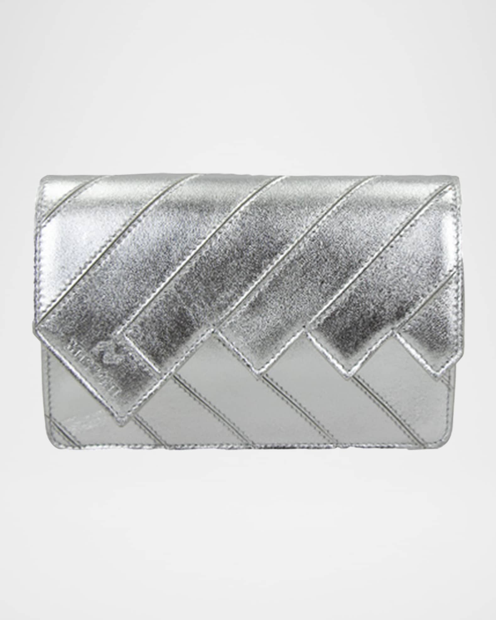 Wave Metallic Leather Wallet on Chain 0