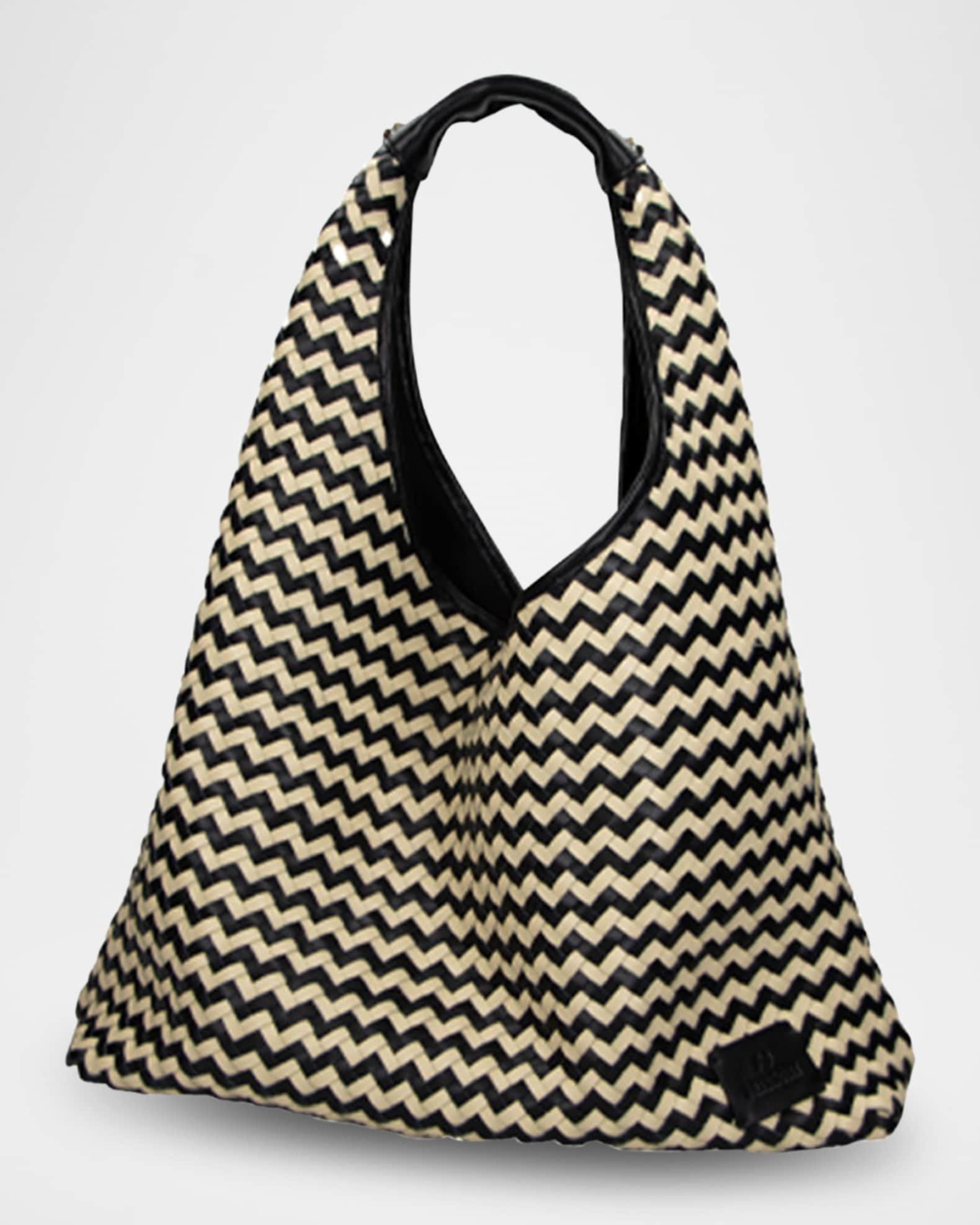 Large Woven Leather Hobo Bag 0