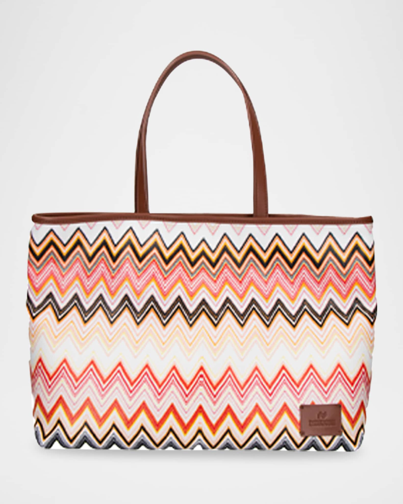 Large Chevron Canvas Tote Bag 0