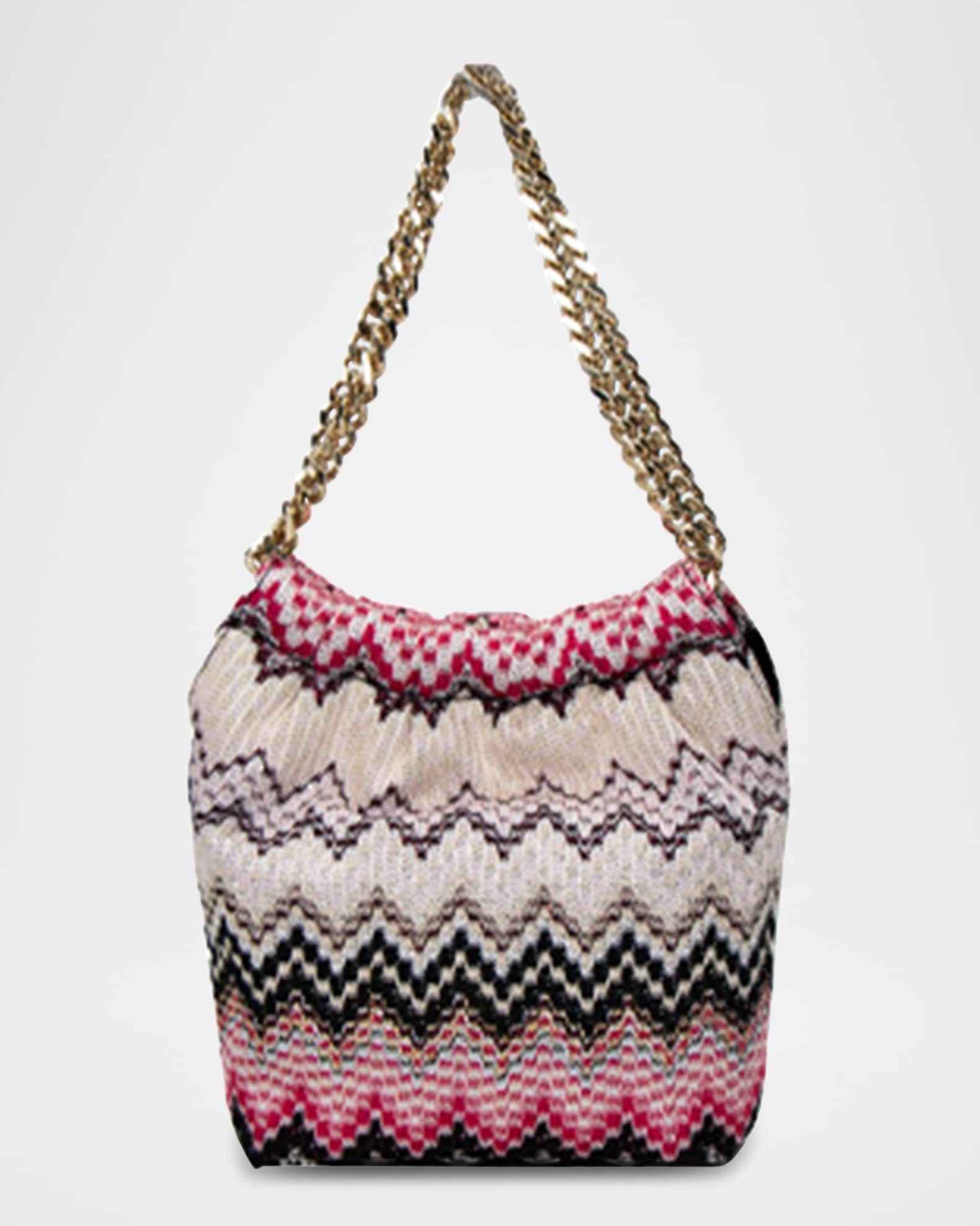 Chevron Chain Pouch Shoulder Bag 0