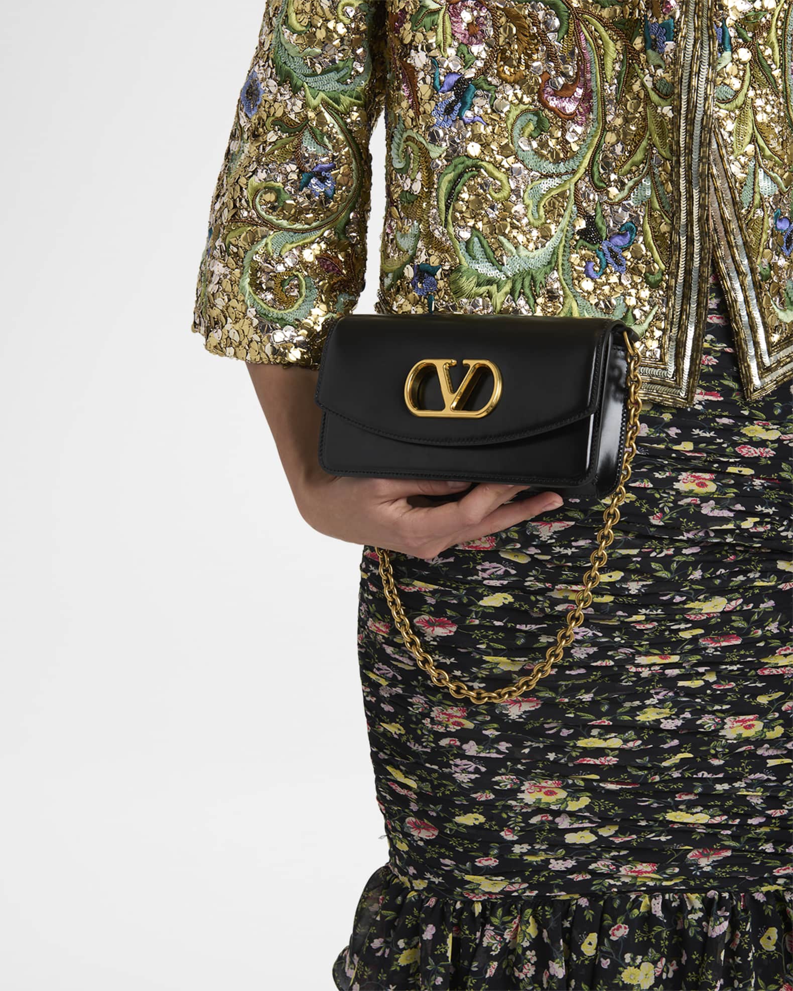 Vain Small VLOGO Leather Clutch Bag 1