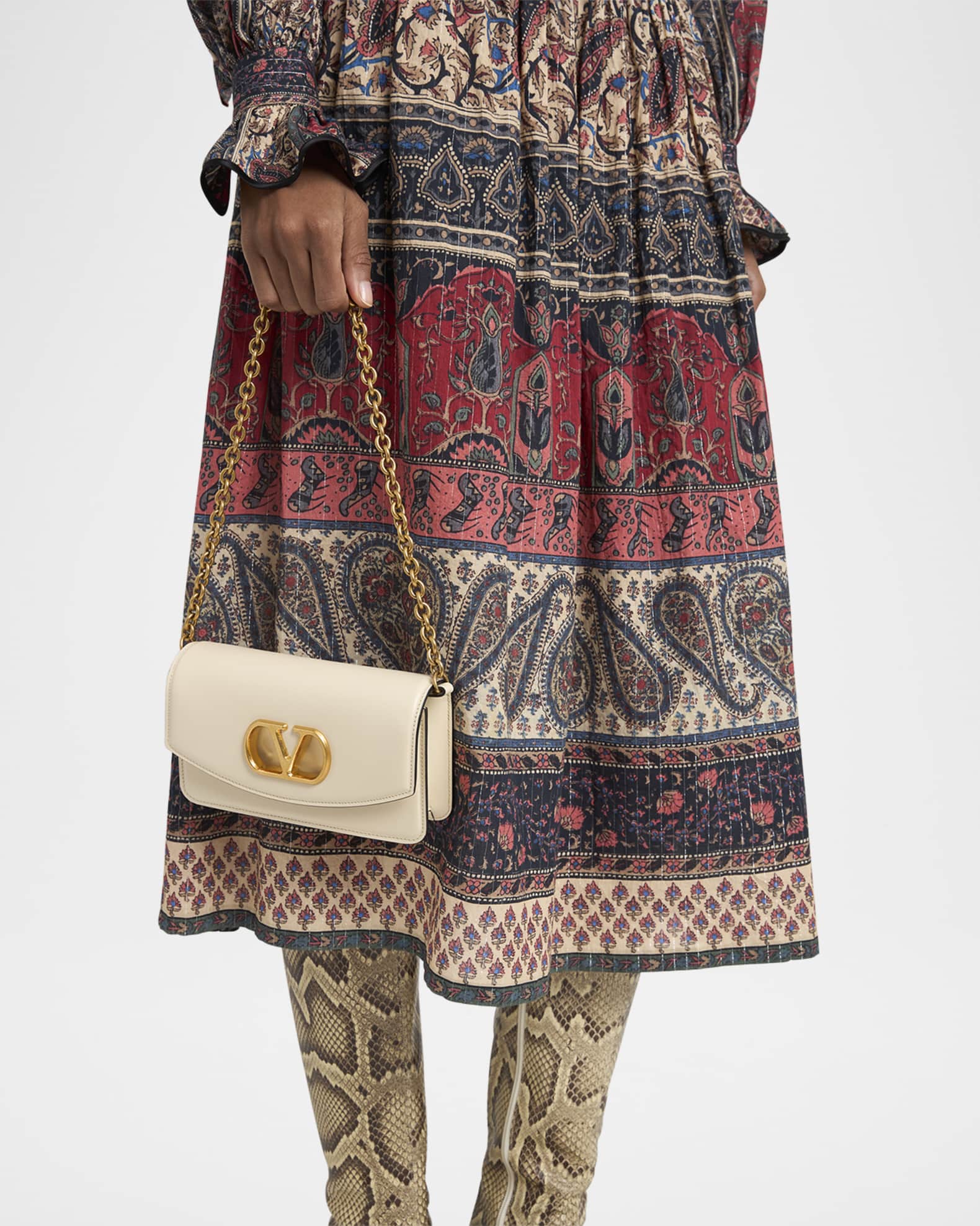 Vain Small VLOGO Leather Clutch Bag | Neiman Marcus