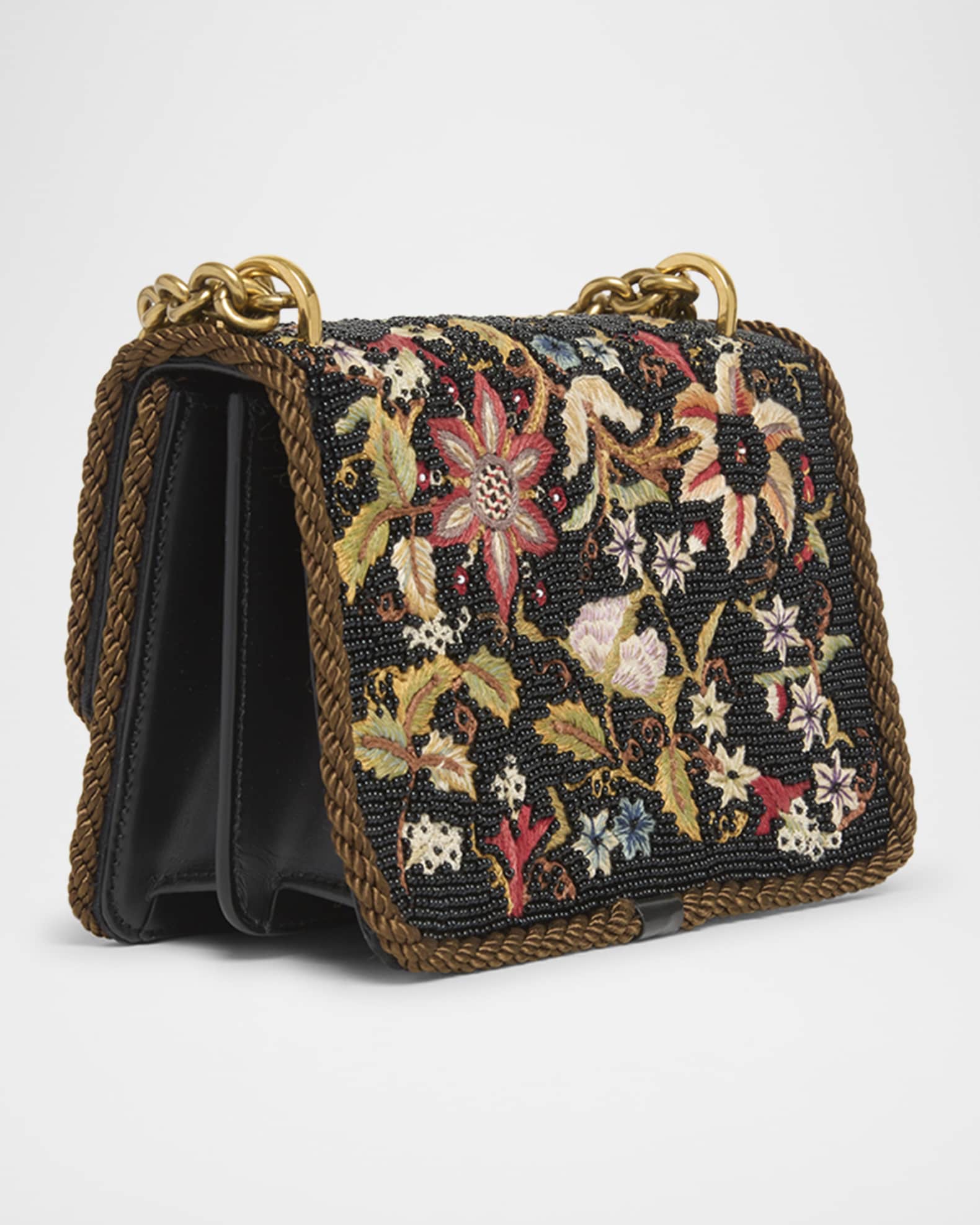 Valentino Garavani Vain Small VLOGO Floral Beaded Shoulder