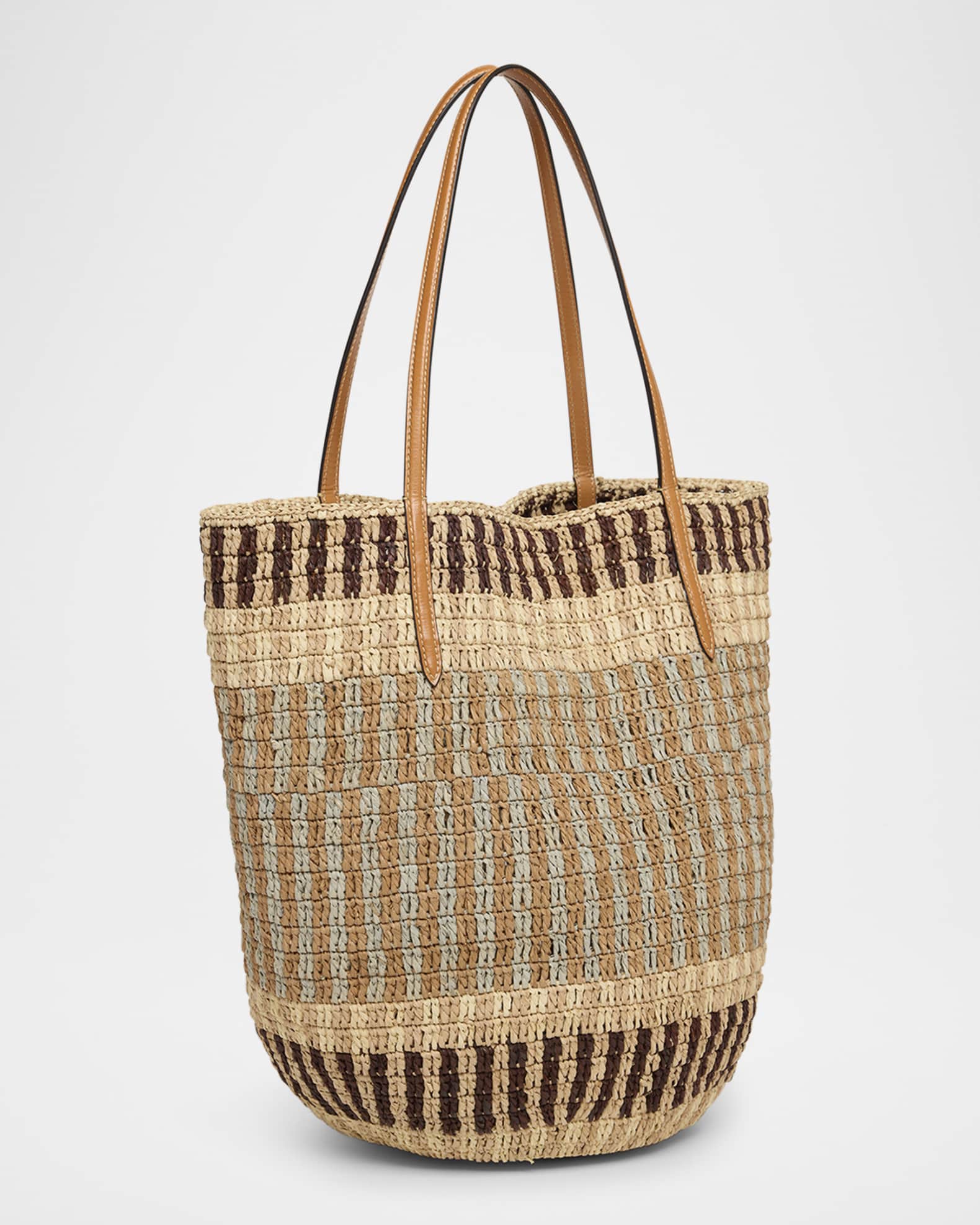 24AW new/VALENTINO GARAVANI VLogoストロートート Bag Valentino Garavani VLOGO Signature Crochet Straw Tote Bag