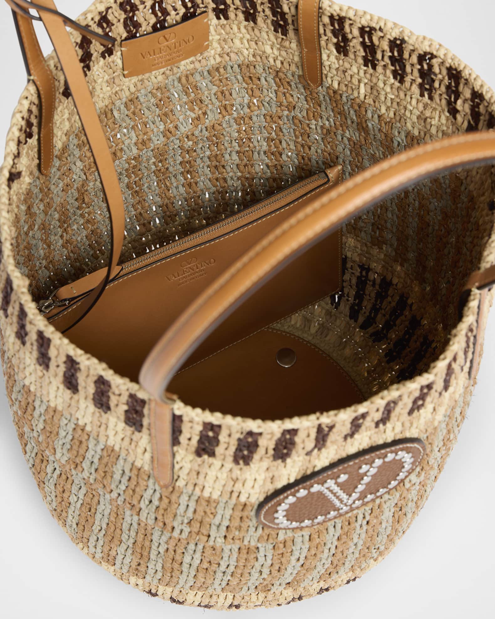 ハンドバッグ VALENTINO RAFFIA VLOGO SIGNATURE HANDBAG Valentino Garavani VLogo Signature Iconographe Raffia Medium