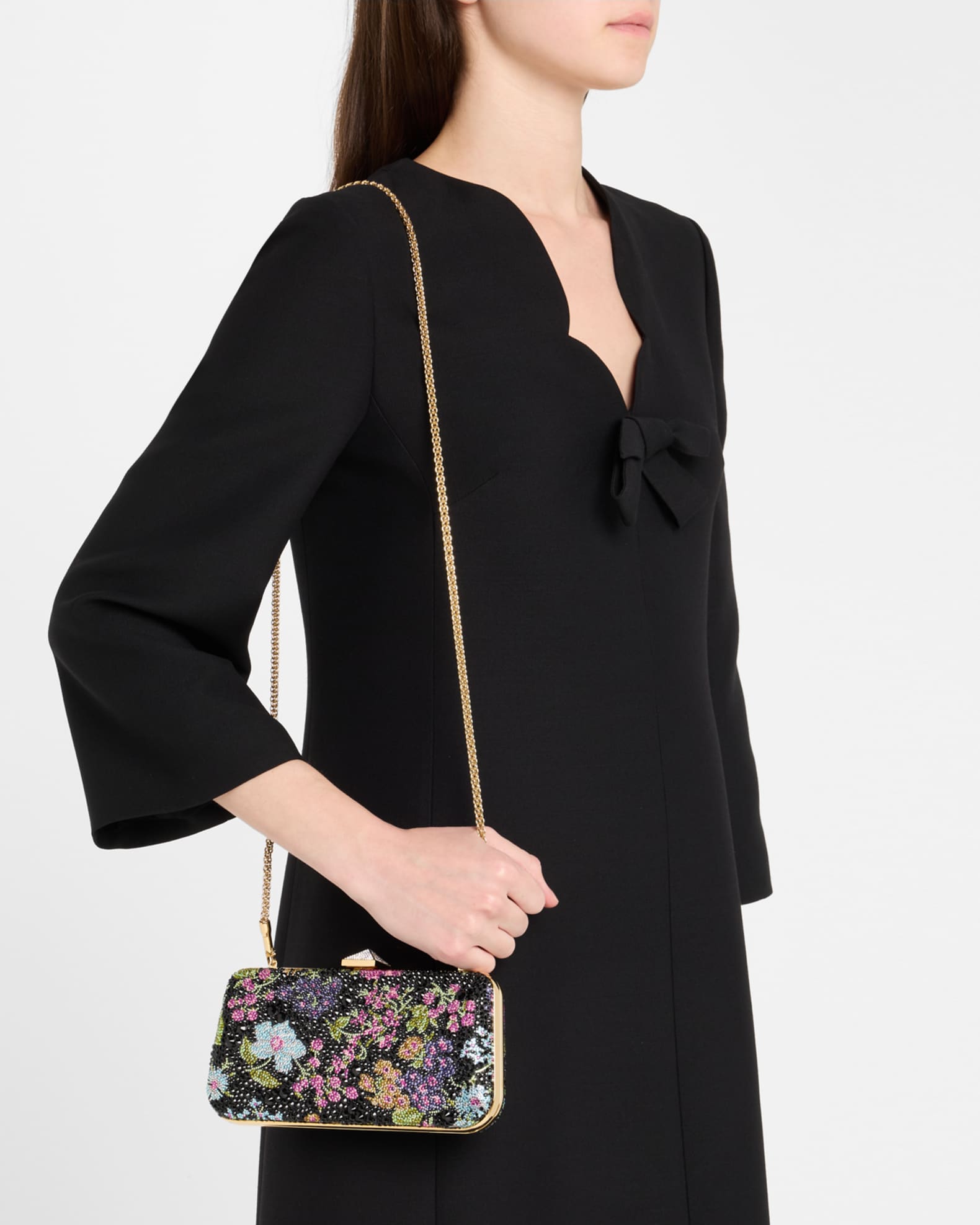 Carry Secrets Flower Embellished Minaudiere  1