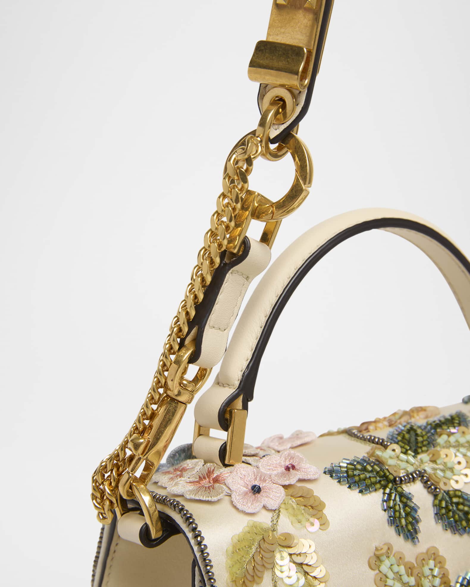Valentino Garavani VSLING Mini Flower Bird Beaded Satin Top