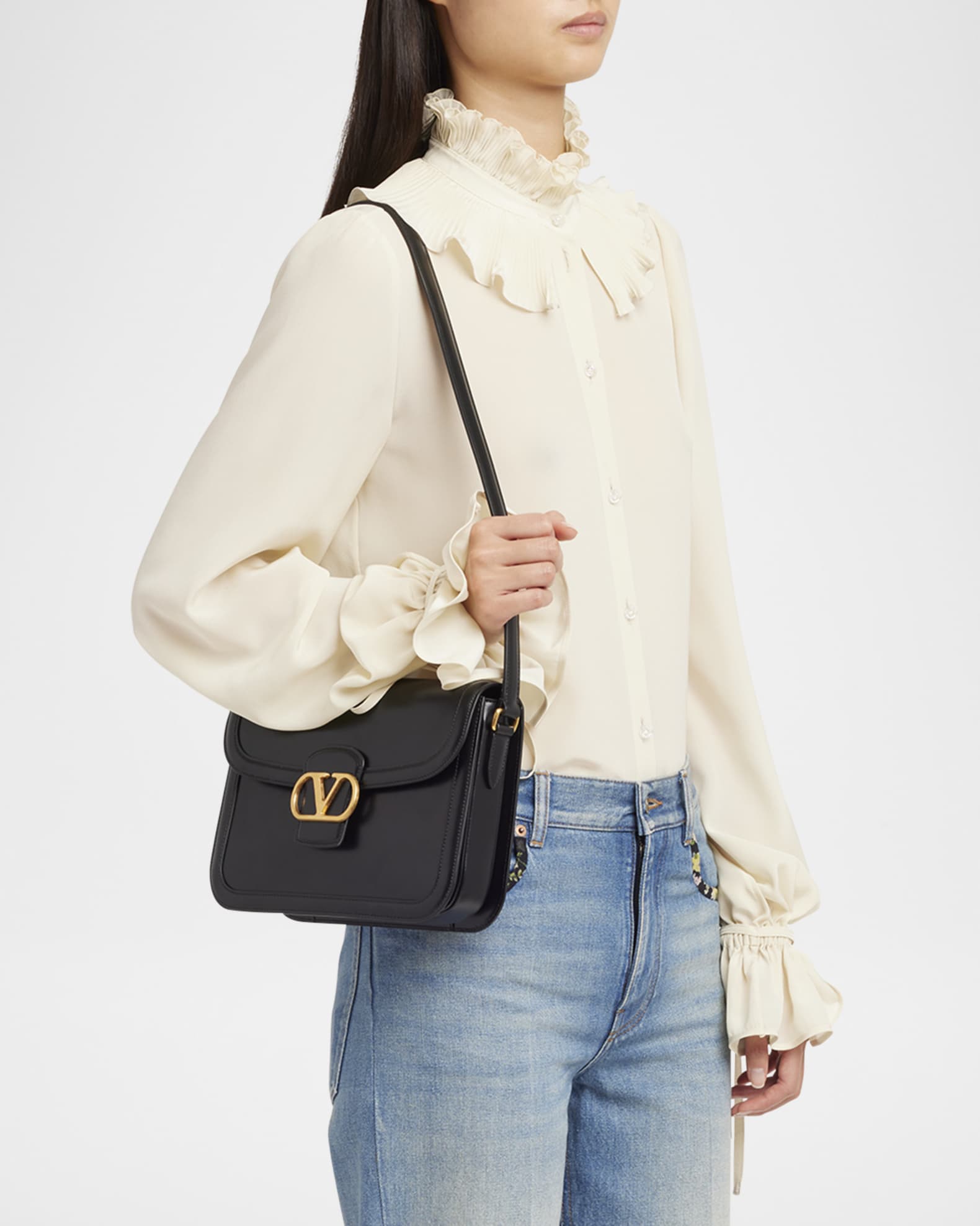 ショルダーバッグ・ポシェット VALENTINO GARAVANI 9TO5 BLACK LEATHER BAG 9TO5 leather shoulder bag in black - Valentino Garavani
