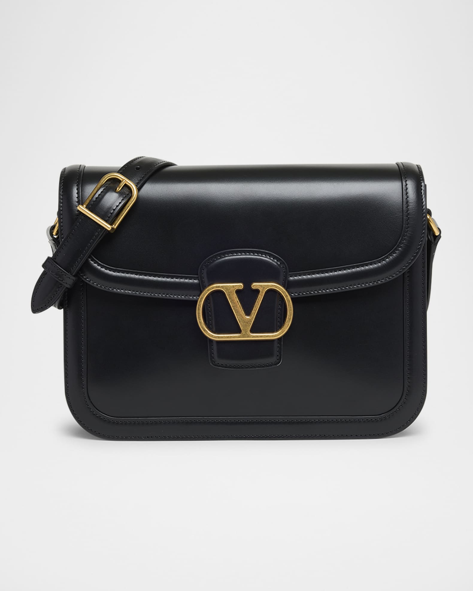 正規店買付【VALENTINO】9TO5 ブラックレザーバッグ Valentino Garavani 9to5 Smooth Calfskin Shoulder Bag for