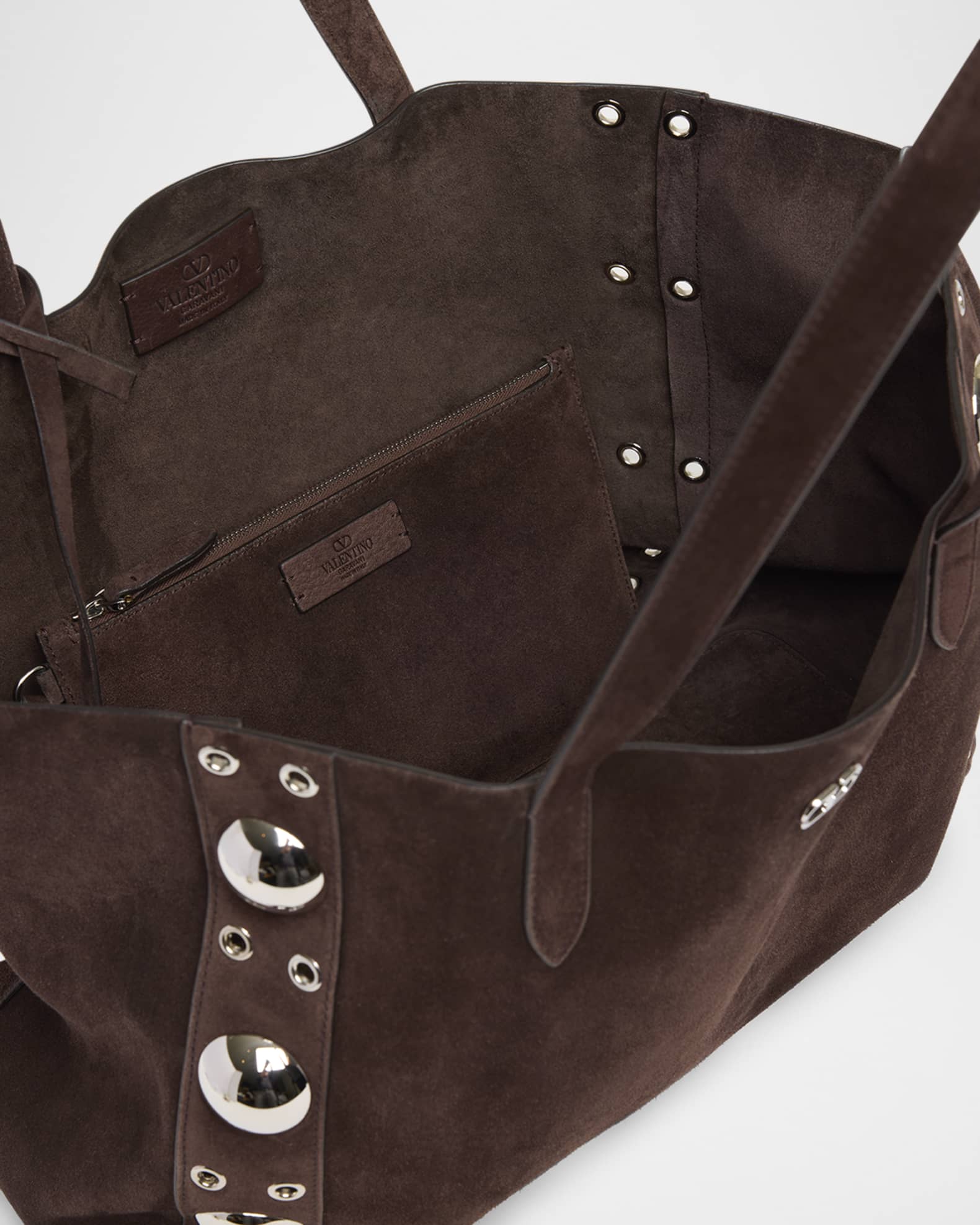 Valentino Garavani Nellcote Studded Suede Tote Bag | Neiman Marcus