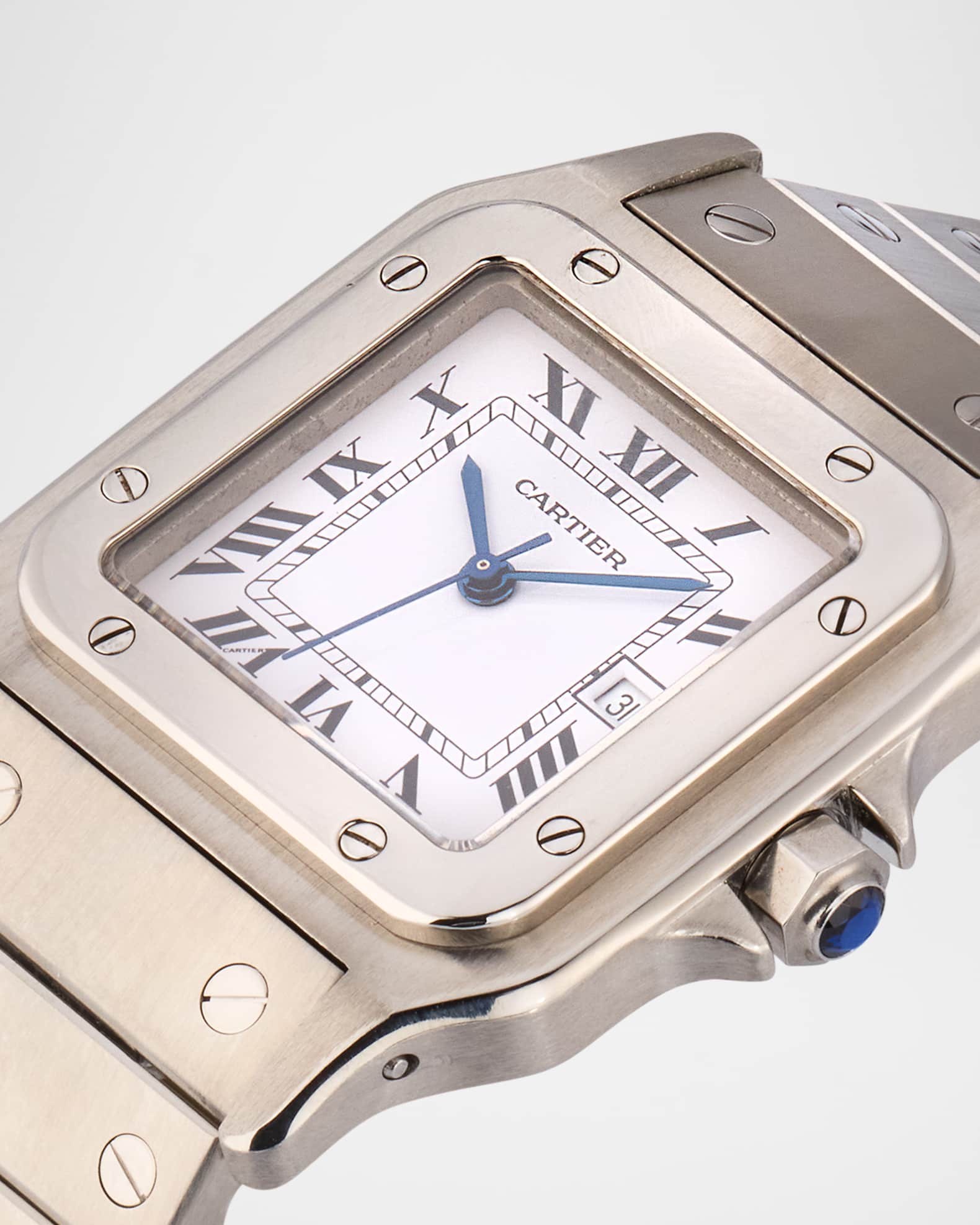 Vintage Watches Cartier Stainless Steel Santos Carree 41mm