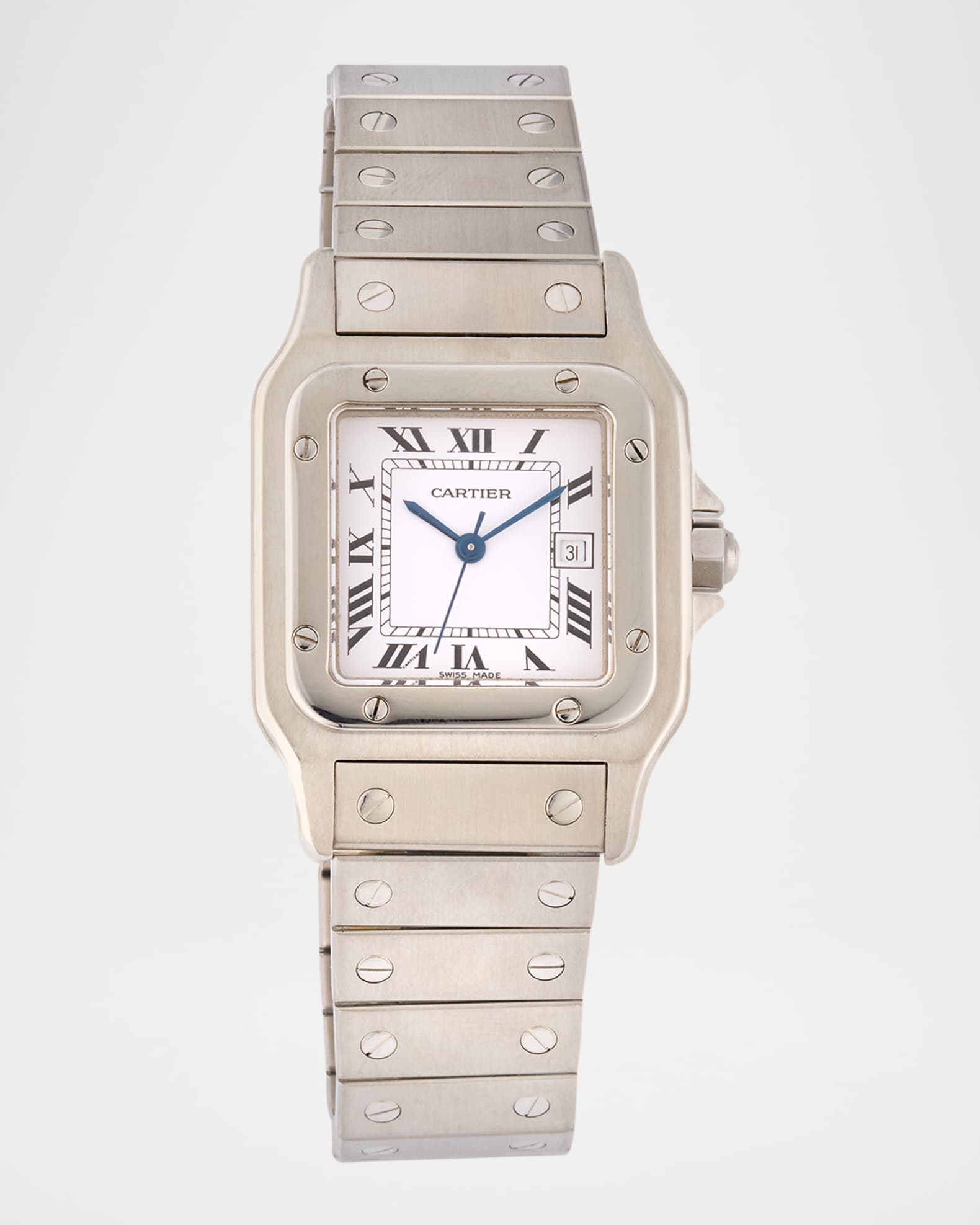 Vintage Watches Cartier Stainless Steel Santos Carree 41mm