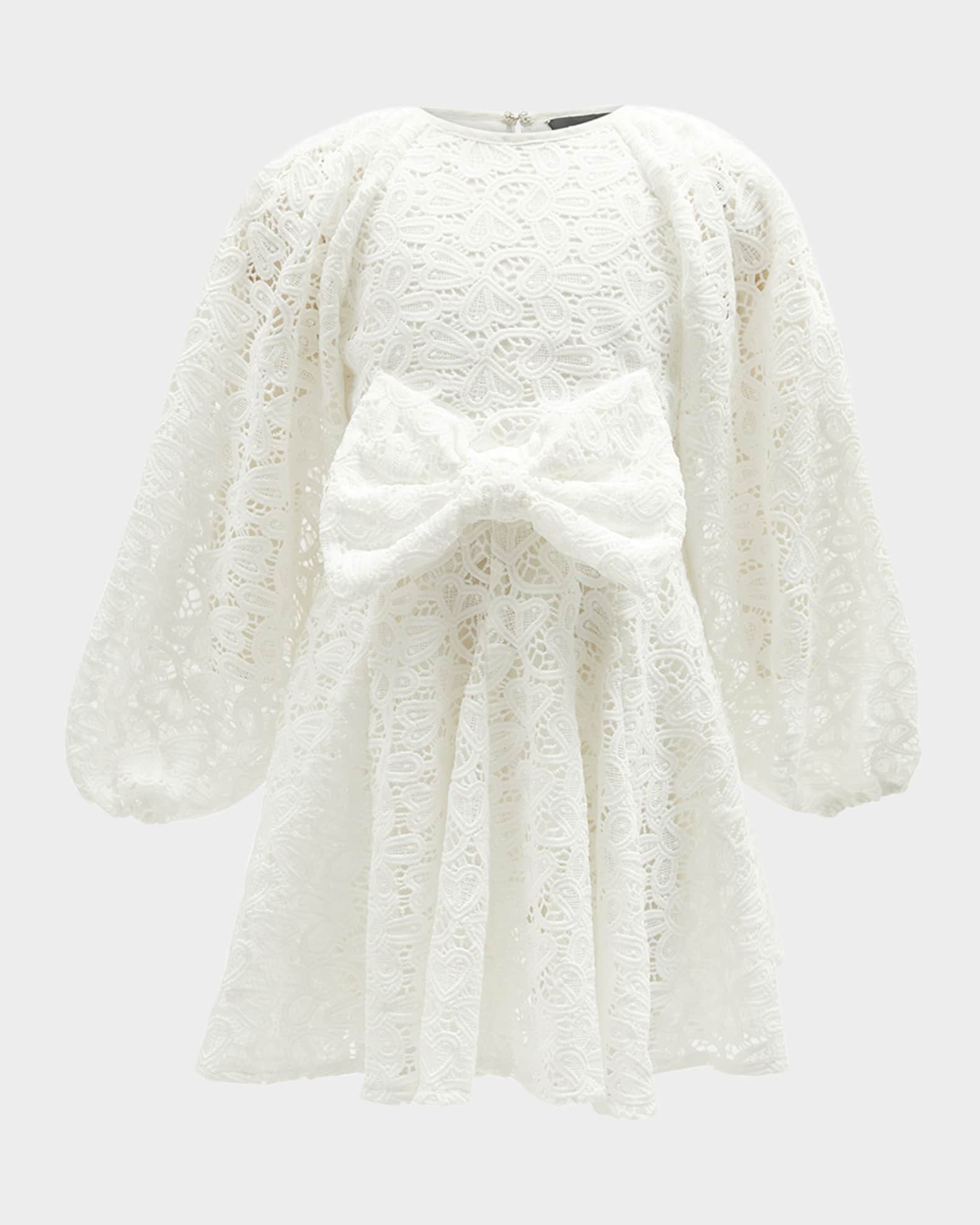 Girl's Sonny Bow-Front Lace Dress, Size 4-14 0