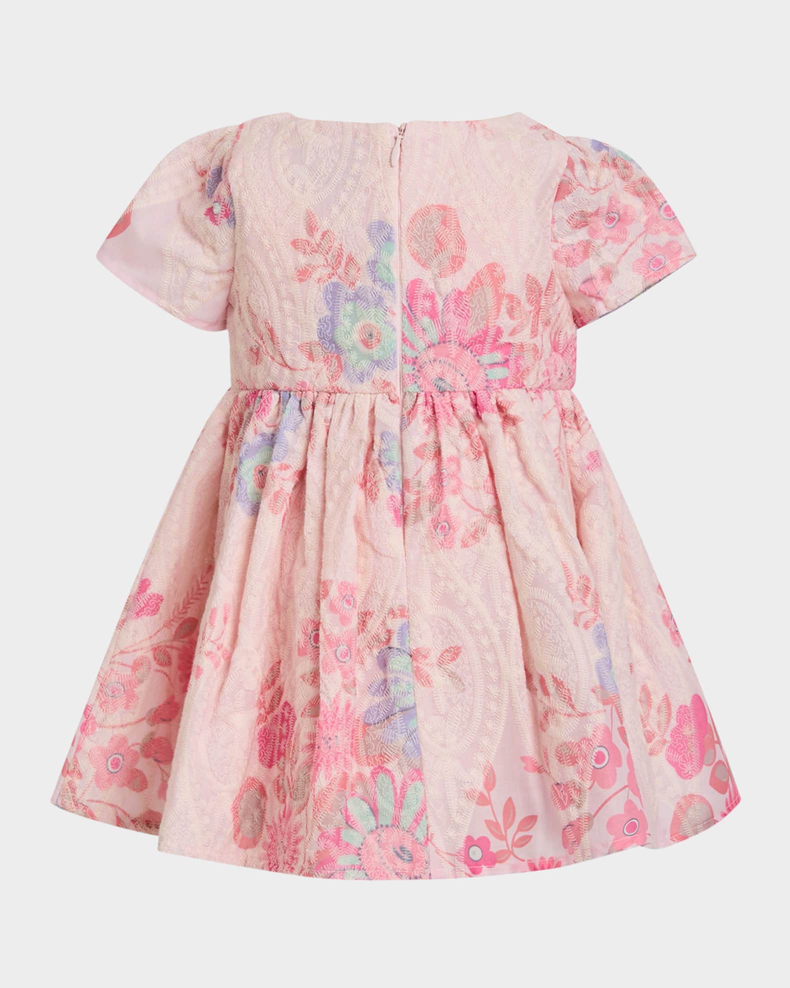 Girl's Alice Floral-Print Bow Dress, Size 6M-3 1