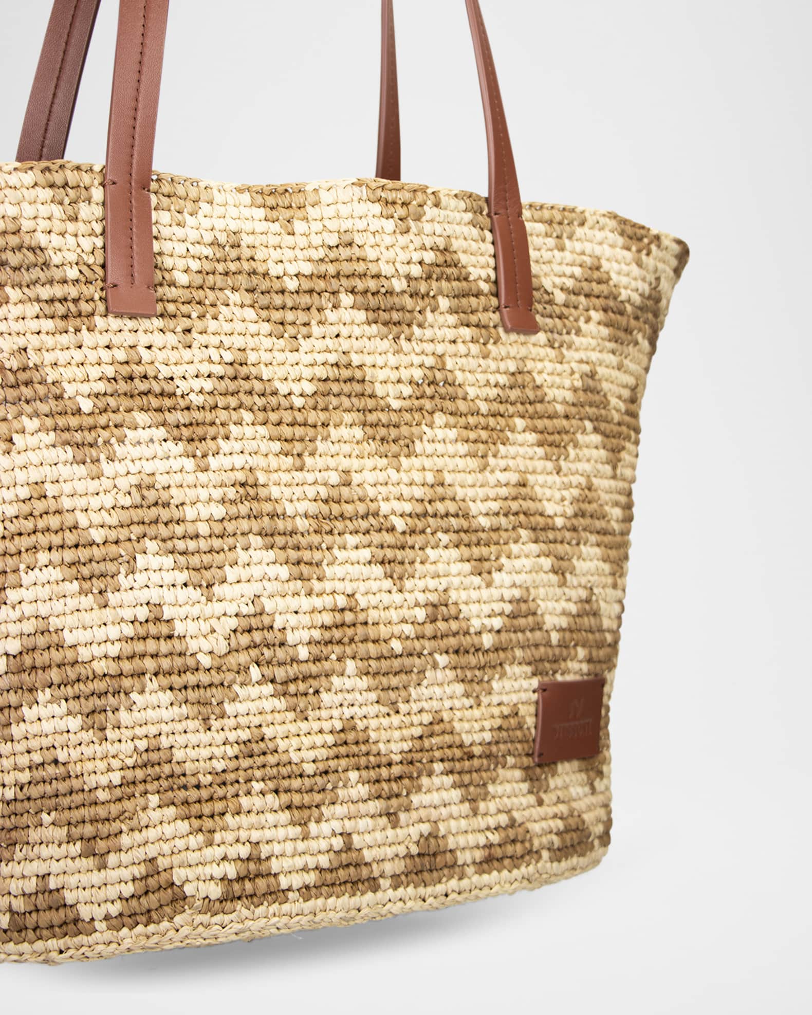 Chevron Raffia Tote Bag 1